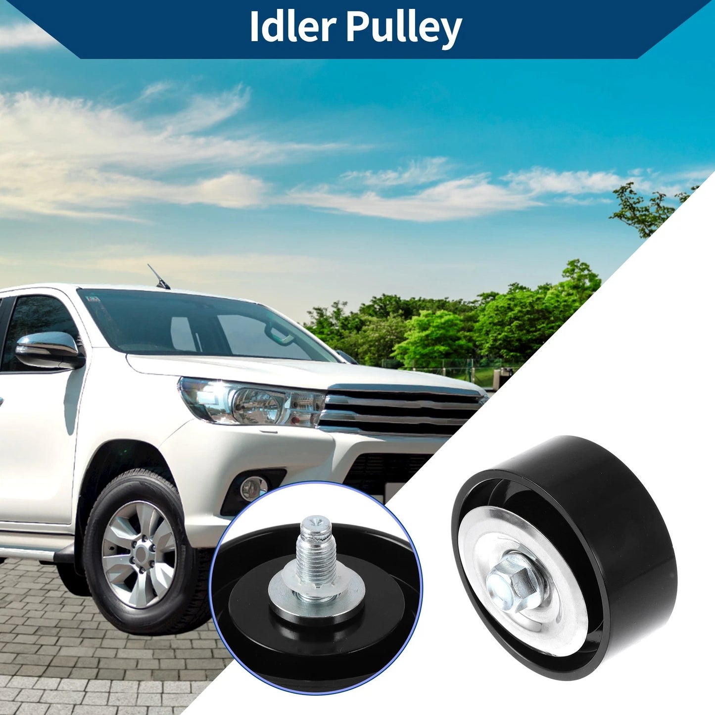 Drive Belt Idler Pulley 1 Pc for Toyota 4Runner (2010–2019)