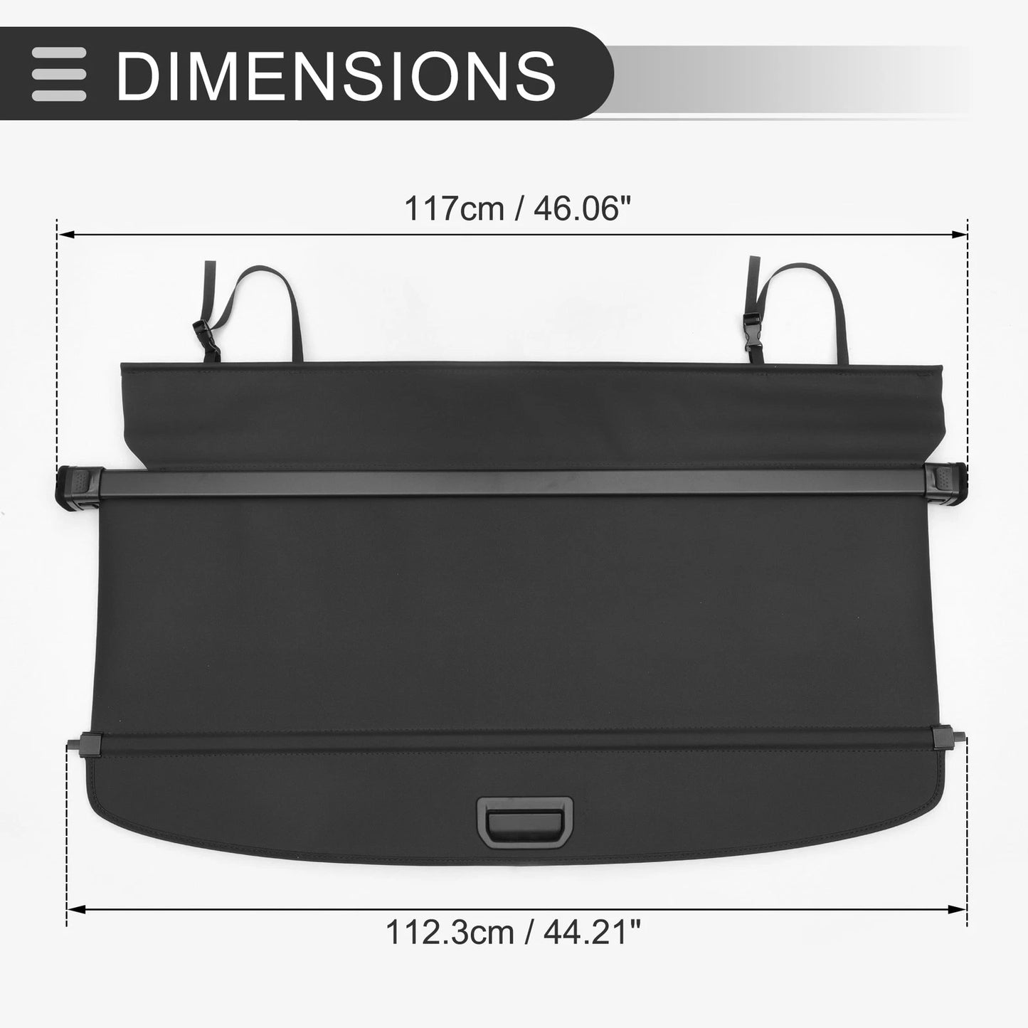 Retractable Cargo Cover for Infiniti QX50 Rear Trunk Parcel Shelf Gloss Black