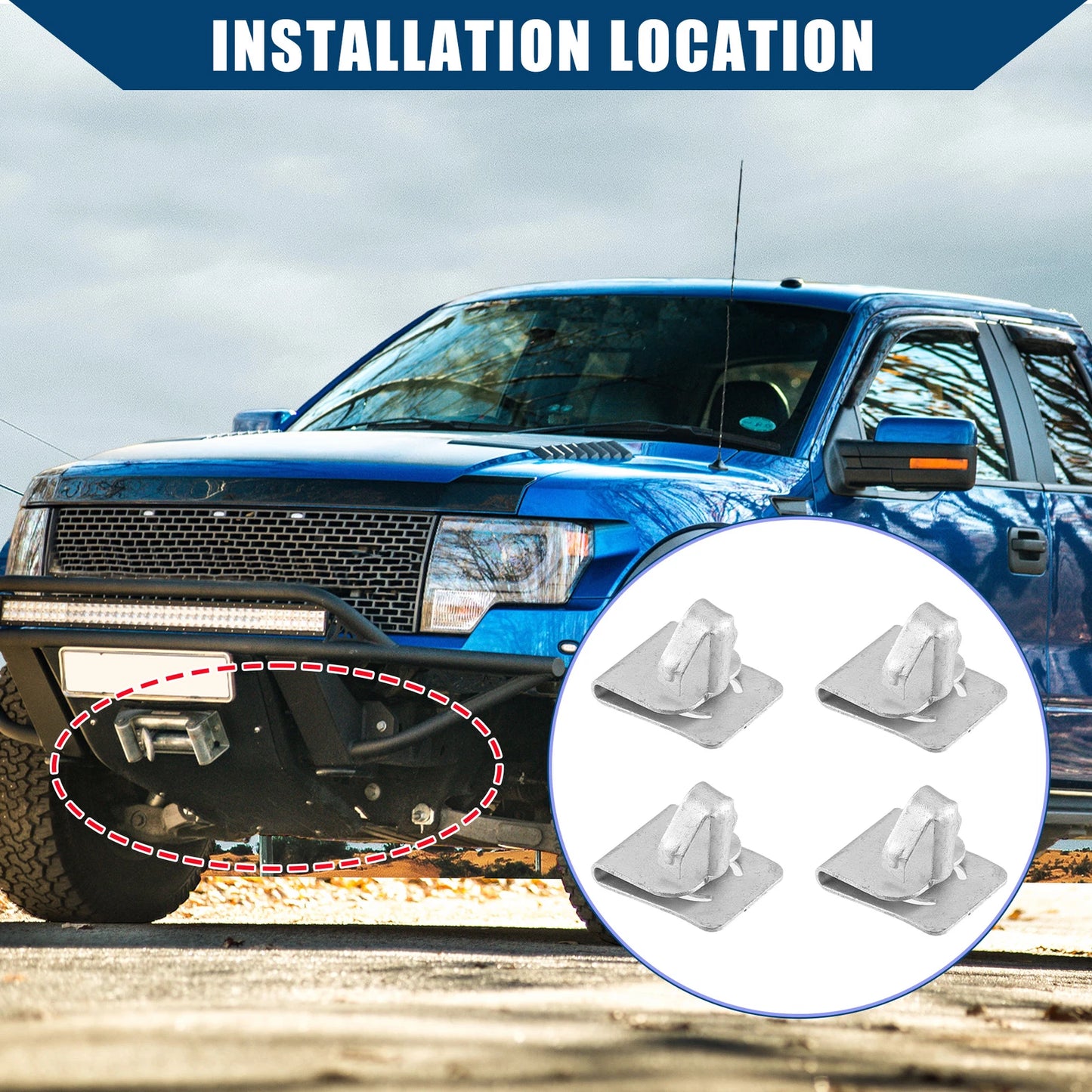 4 x W715288-S439 Front Skid Plate Clips for Ford F150 (2011-2020)