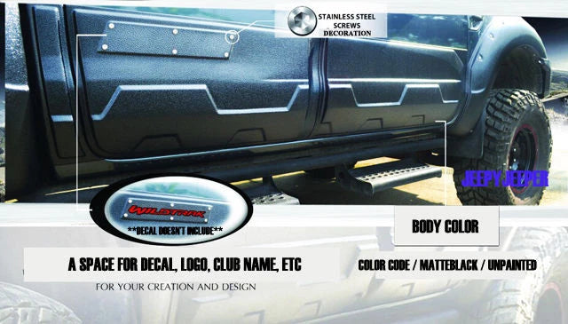 Matte Black Body Cladding for Ford Ranger PX PX2 Double Cab (2012-2018)