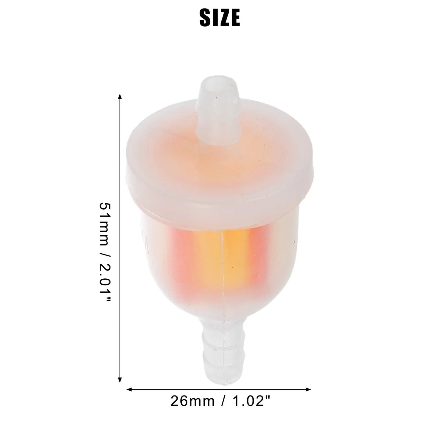 10 Pcs Clear Yellow Red Universal Fuel Filters for Motorcycle ATV Dirt Bike