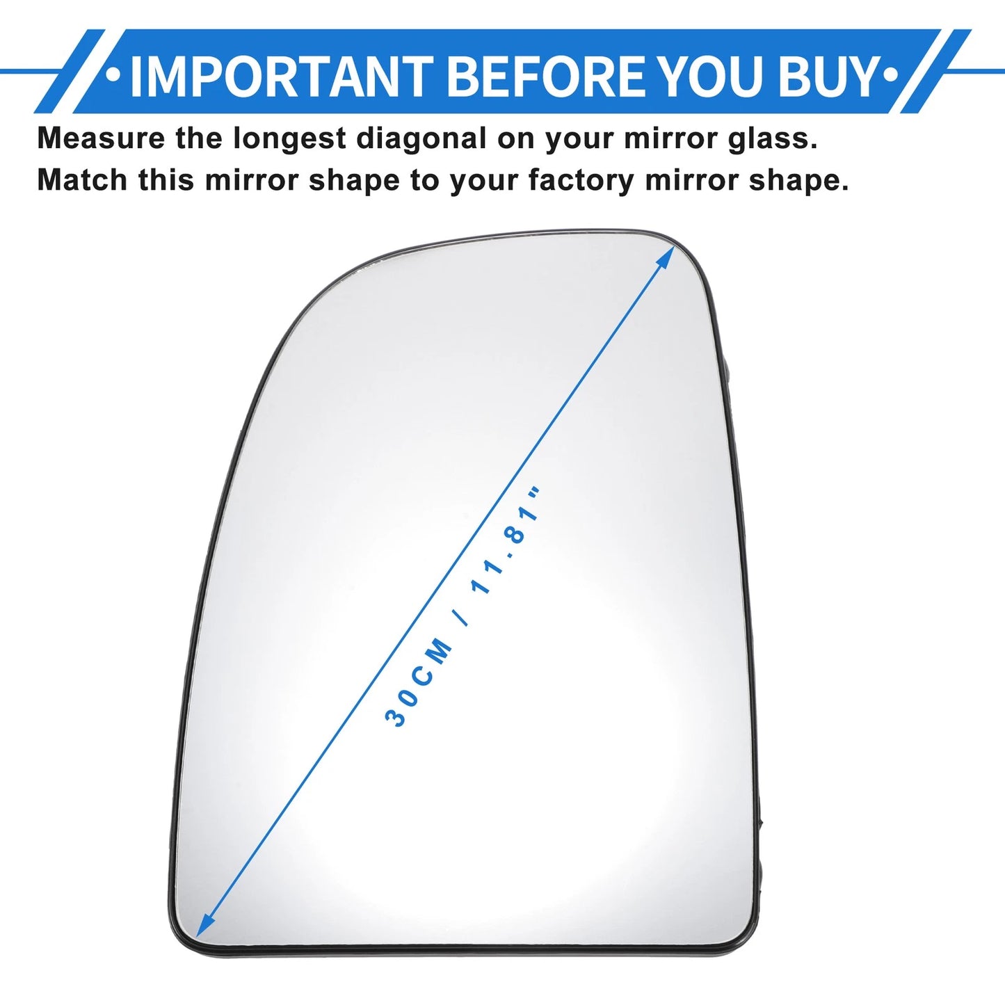 Heated Left Driver Side Upper Mirror Glass for Dodge Ram