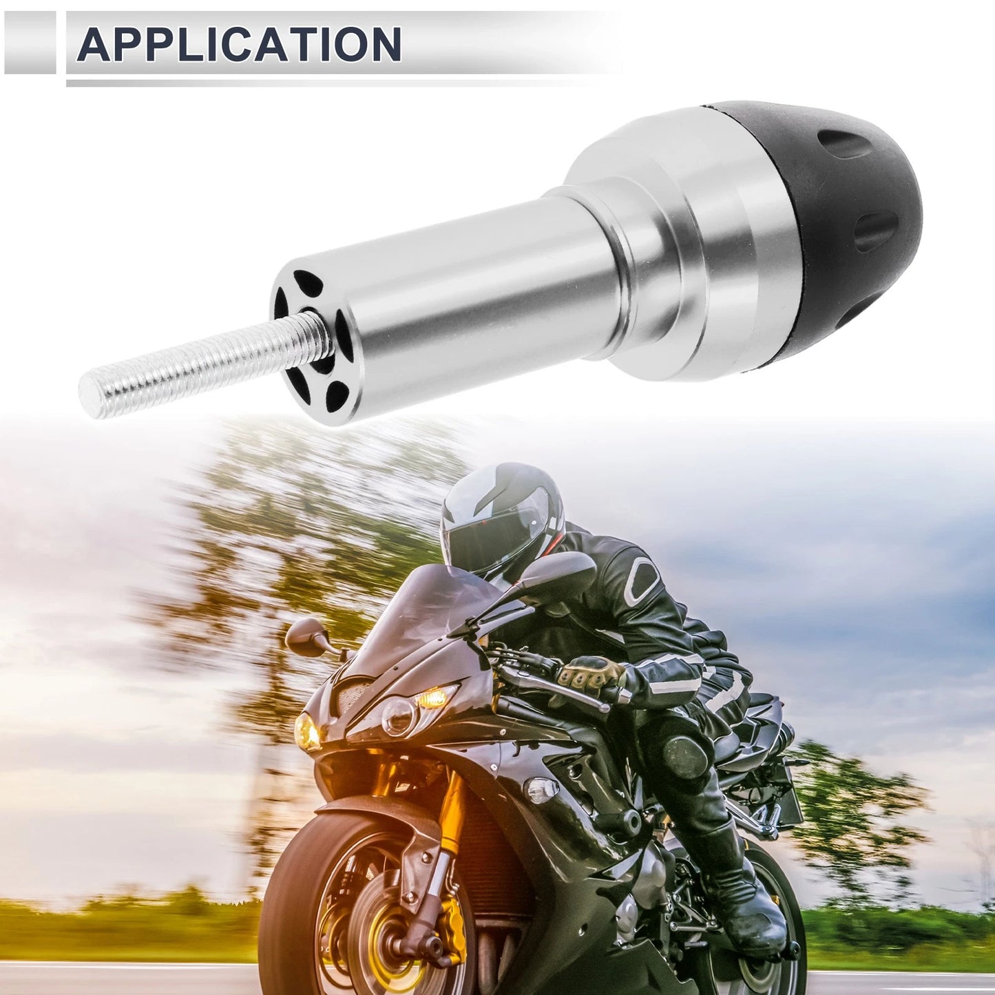 10mm Aluminum Alloy Plastic Motorcycle Slider Frame with Bolt 1 Set Silver Tone