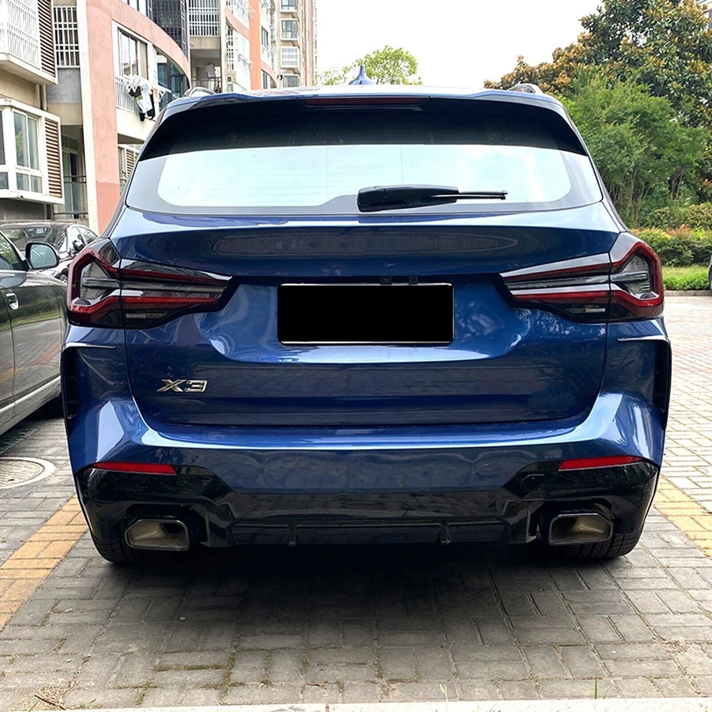 Carbon Fiber Look Rear Side Spoiler Trim for BMW X3 X3M (2022-2024)