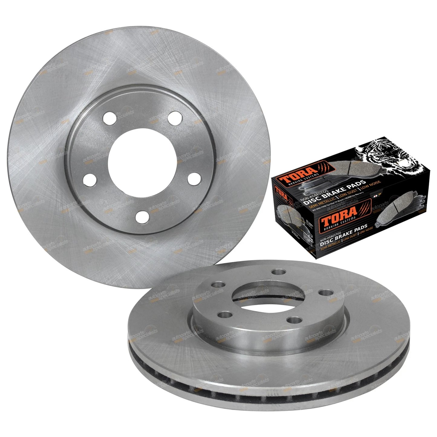 2x Front Brake Disc Rotors + Pads Set for Mazda 3 BK (2004-2009)