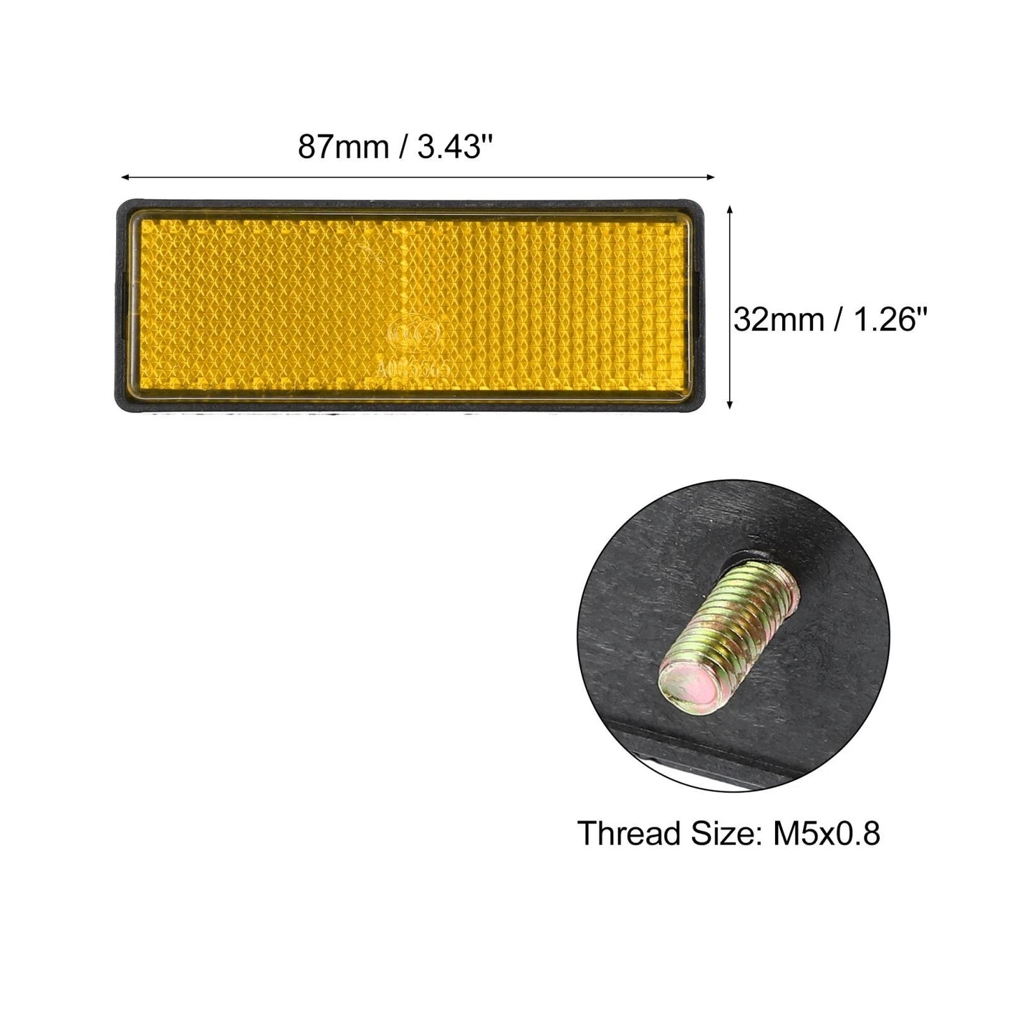 Orange Plastic Screw Mount Round Warning Reflector 4 x for Motorcycle