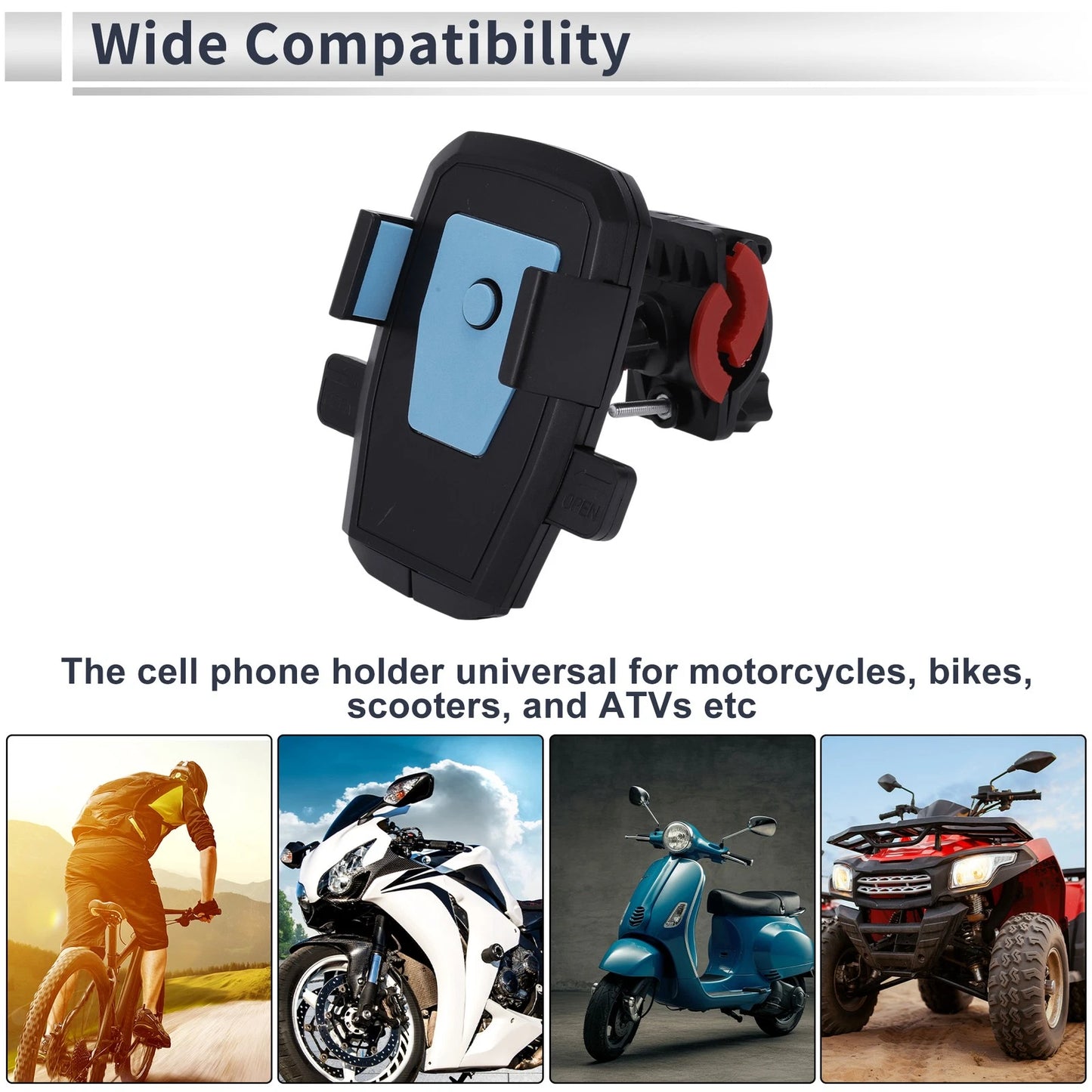 Motorcycle Phone Mount Holder for Handlebar 4.7-7.2 Phones
