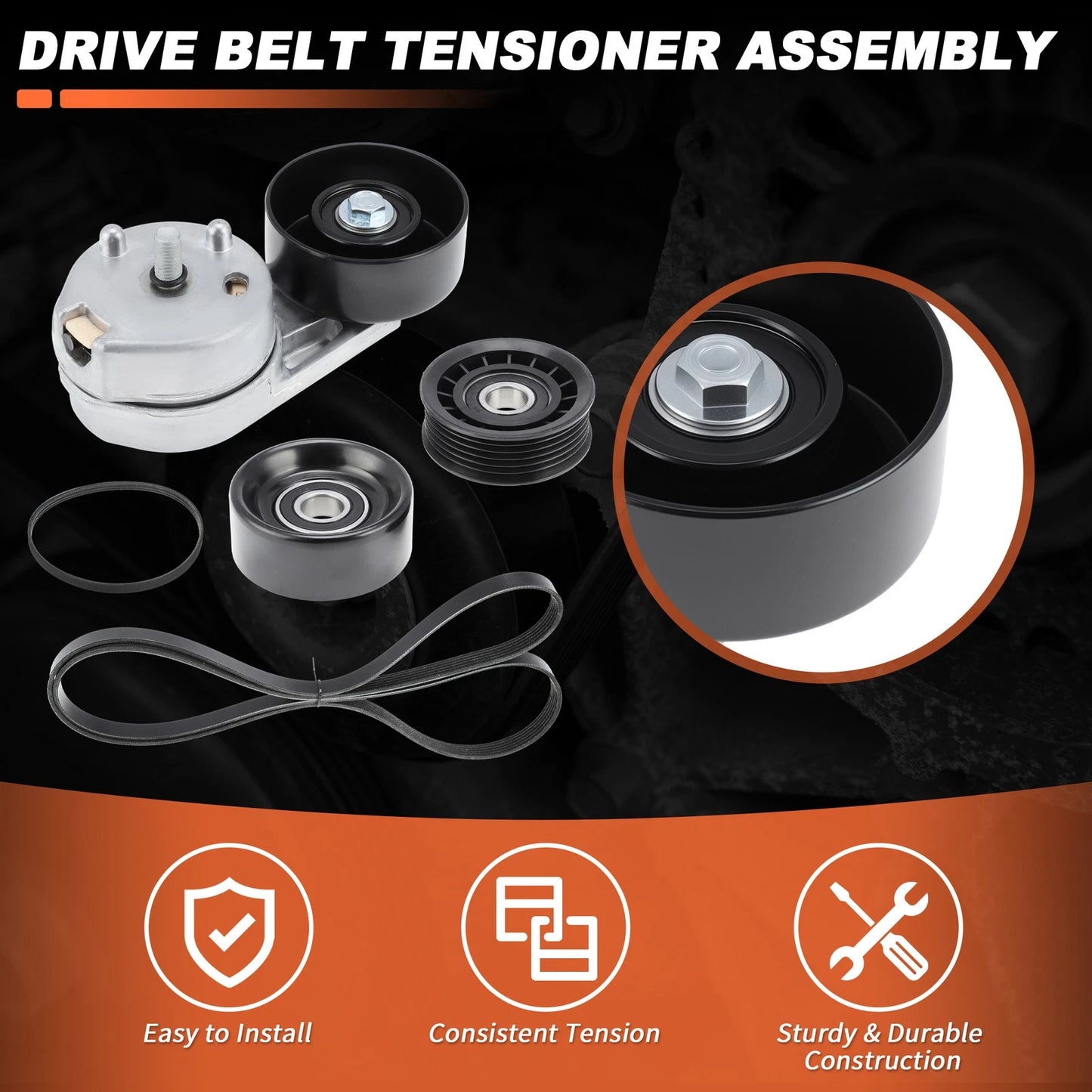 Serpentine Belt Drive Tensioner w/Idler for Ford Fusion (2006-2009)