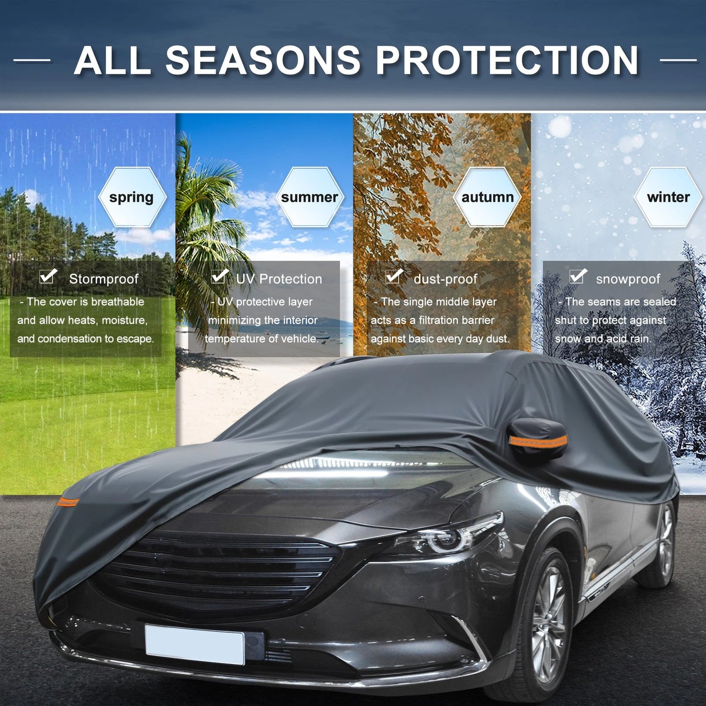 Waterproof Car Cover with Zipper for Mazda CX-5 (2013-2023)