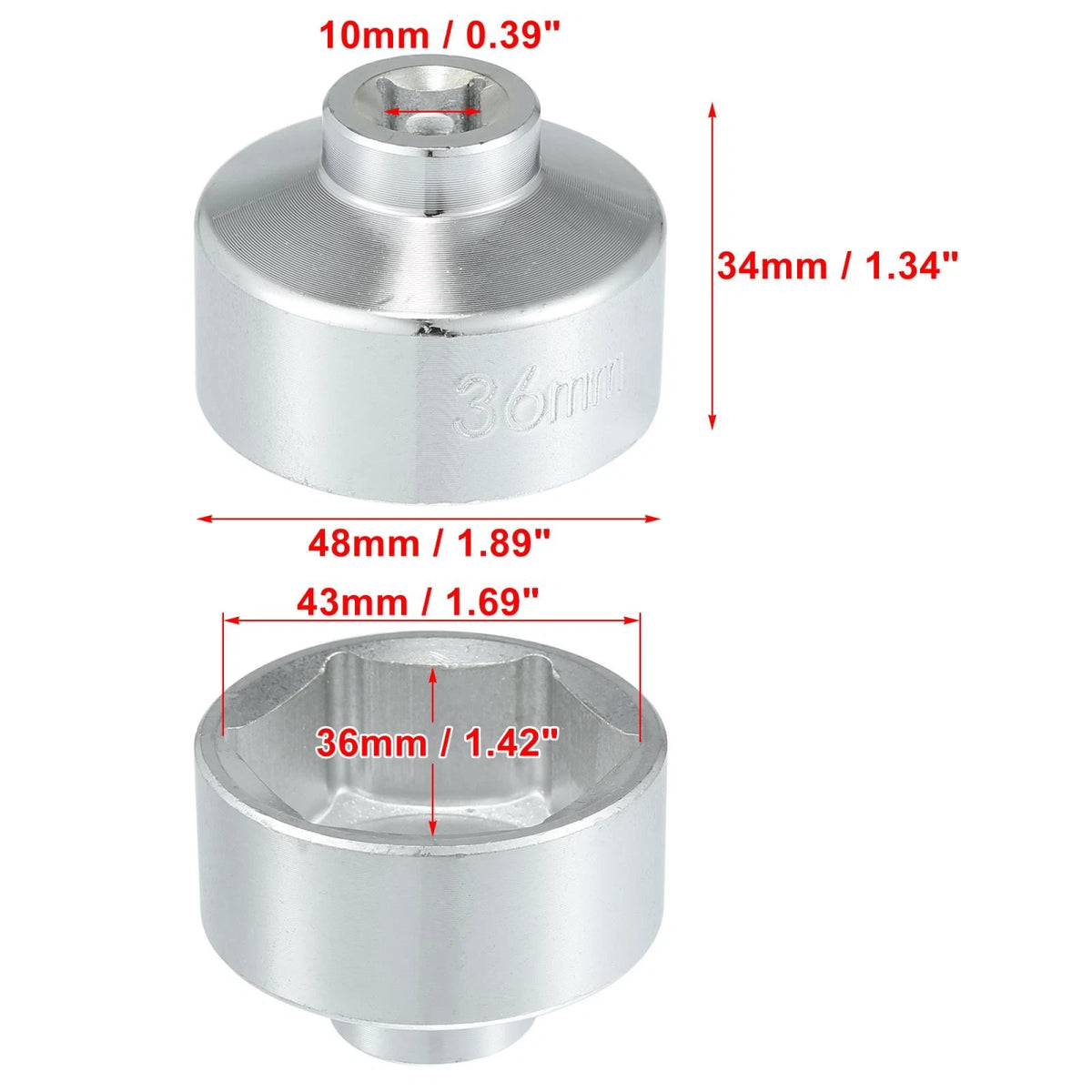 36mm Oil Filter Wrench Cap Socket for Benz, BMW, Audi, VW, Ford