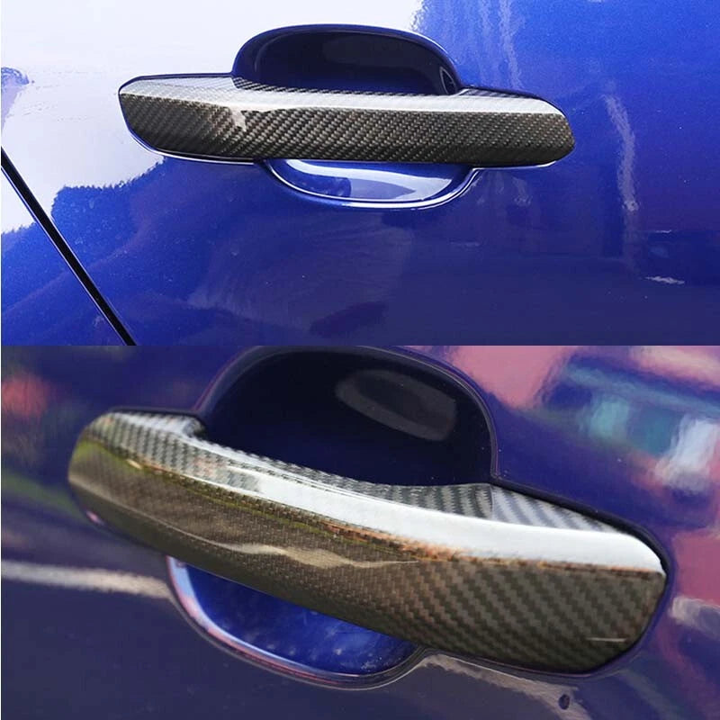 100% Carbon Fiber Exterior Door Handle Cover Trim for Audi A4 S4 B9 2017-2023