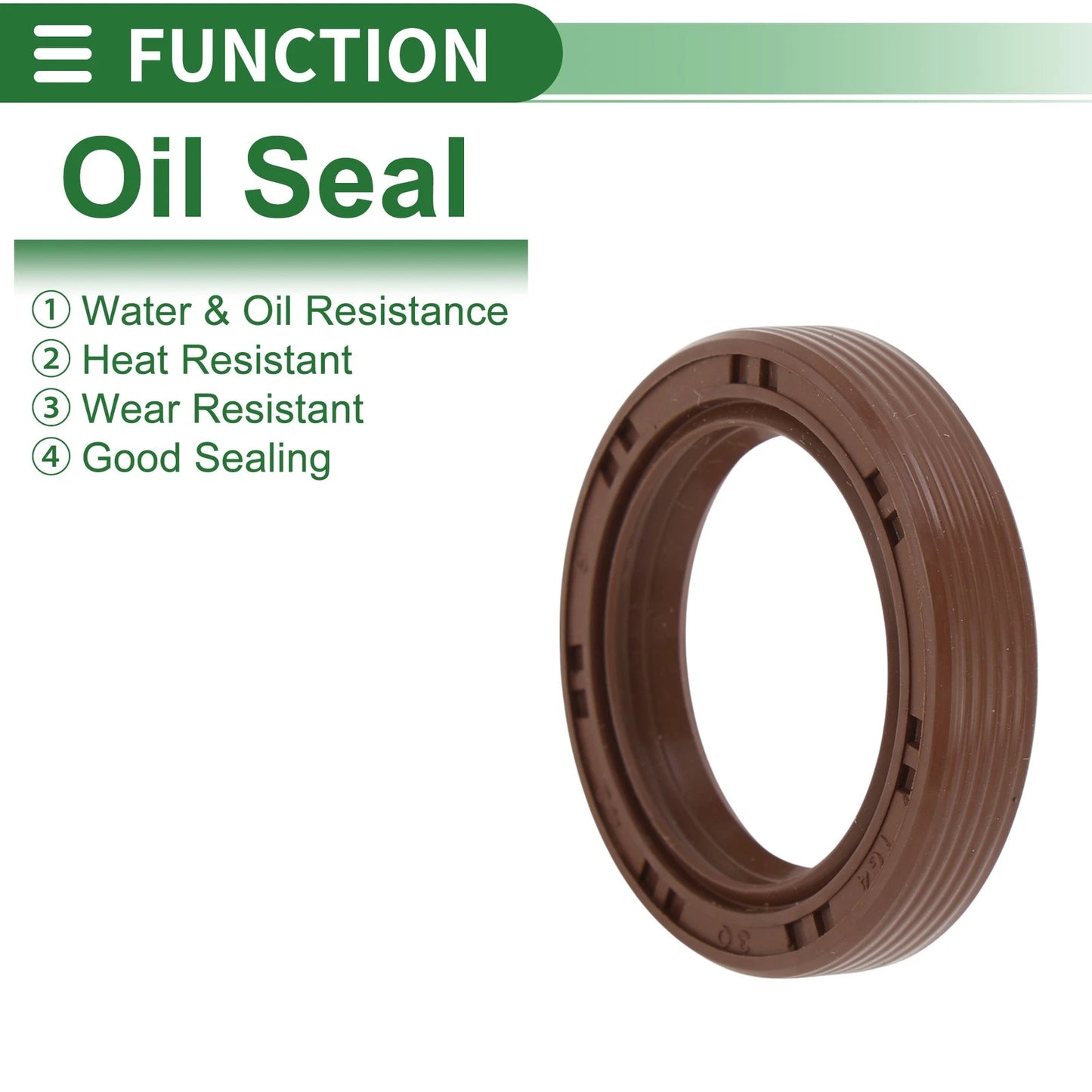 Oil Seal FKM Rubber 30x42x8mm High Pressure Brown 5 Pcs