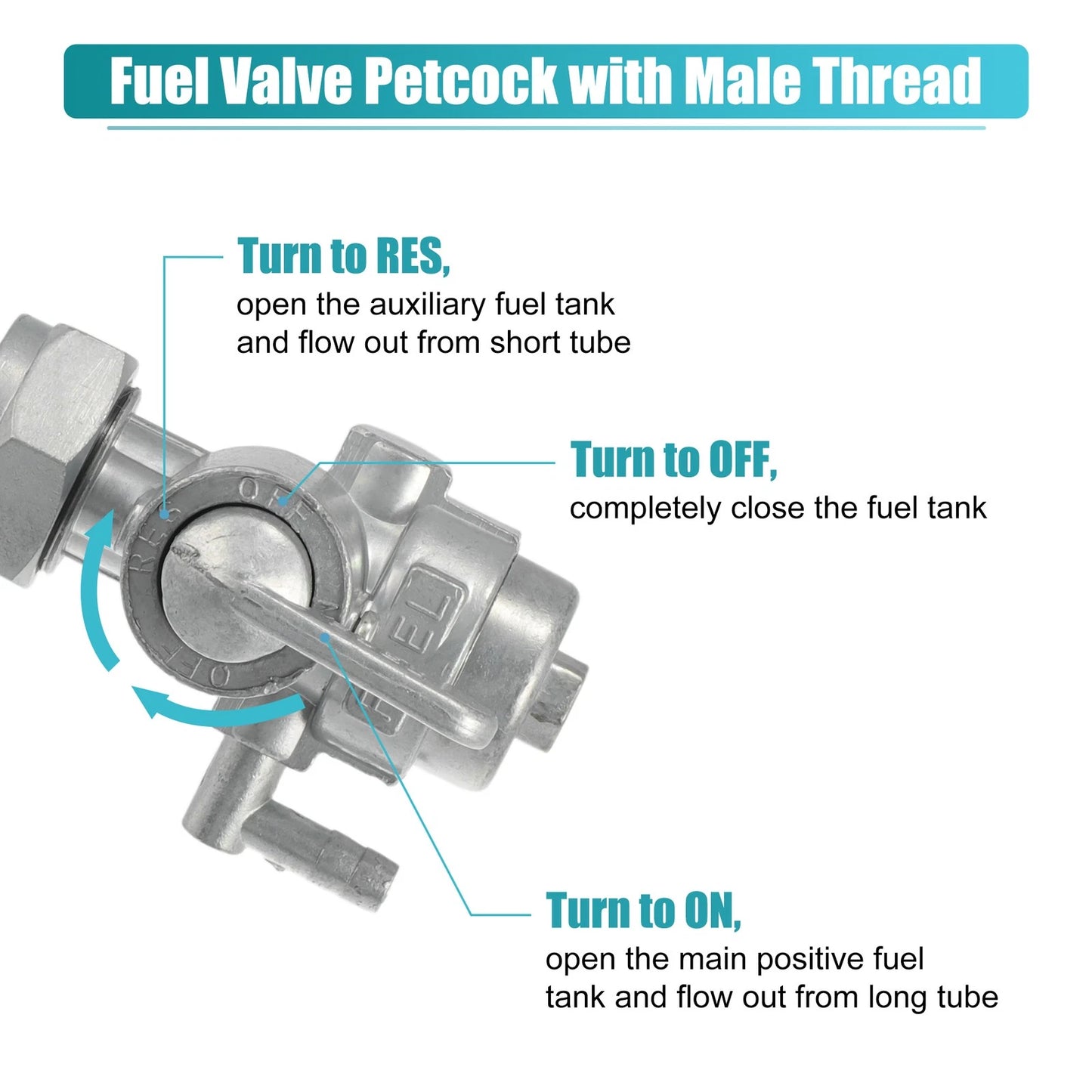 Fuel Valve Petcock with Male Thread for Kawasaki H1 III (1969–1975)