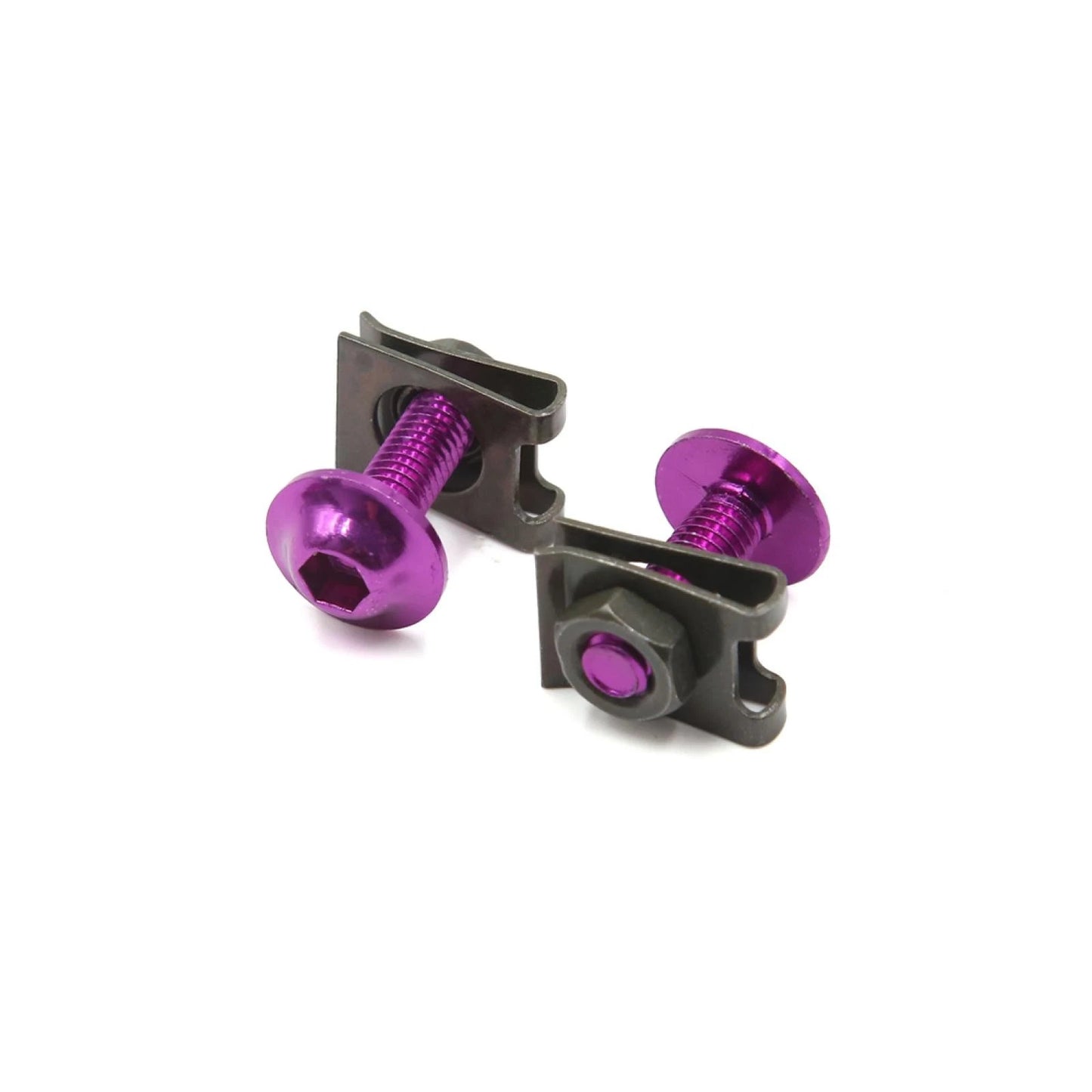 10 x Purple Motorcycle Scooter Fairing Hexagon Bolts w/ Metal Holder for Motorcycle Scooter