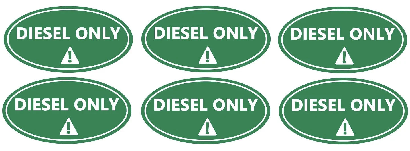Diesel Only Sticker Decal Label for Fuel Tank - Weatherproof Vinyl Truck