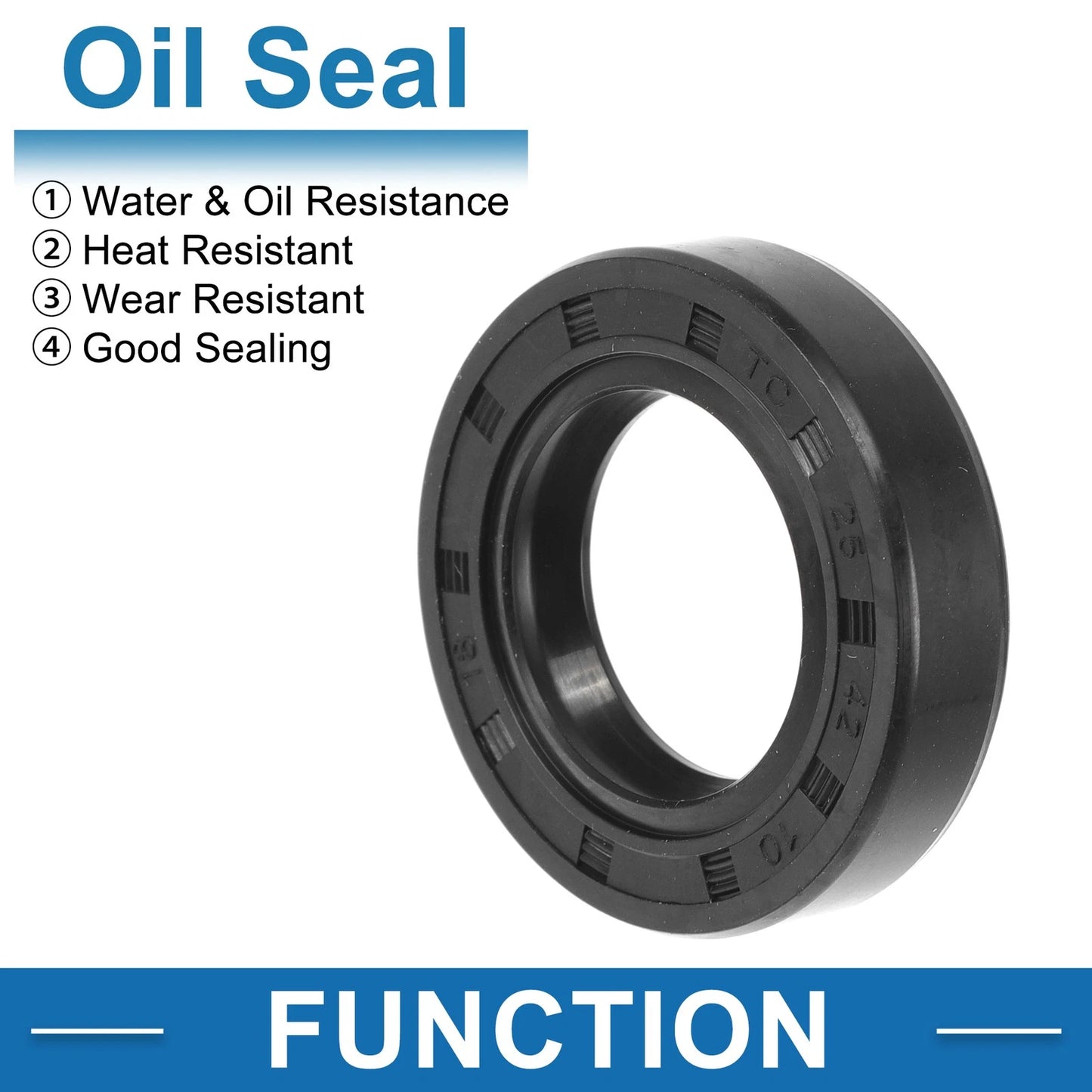 Oil Seal 25x42x10mm Shaft Seal Nitrile Rubber Black 5 Pcs for Make Model