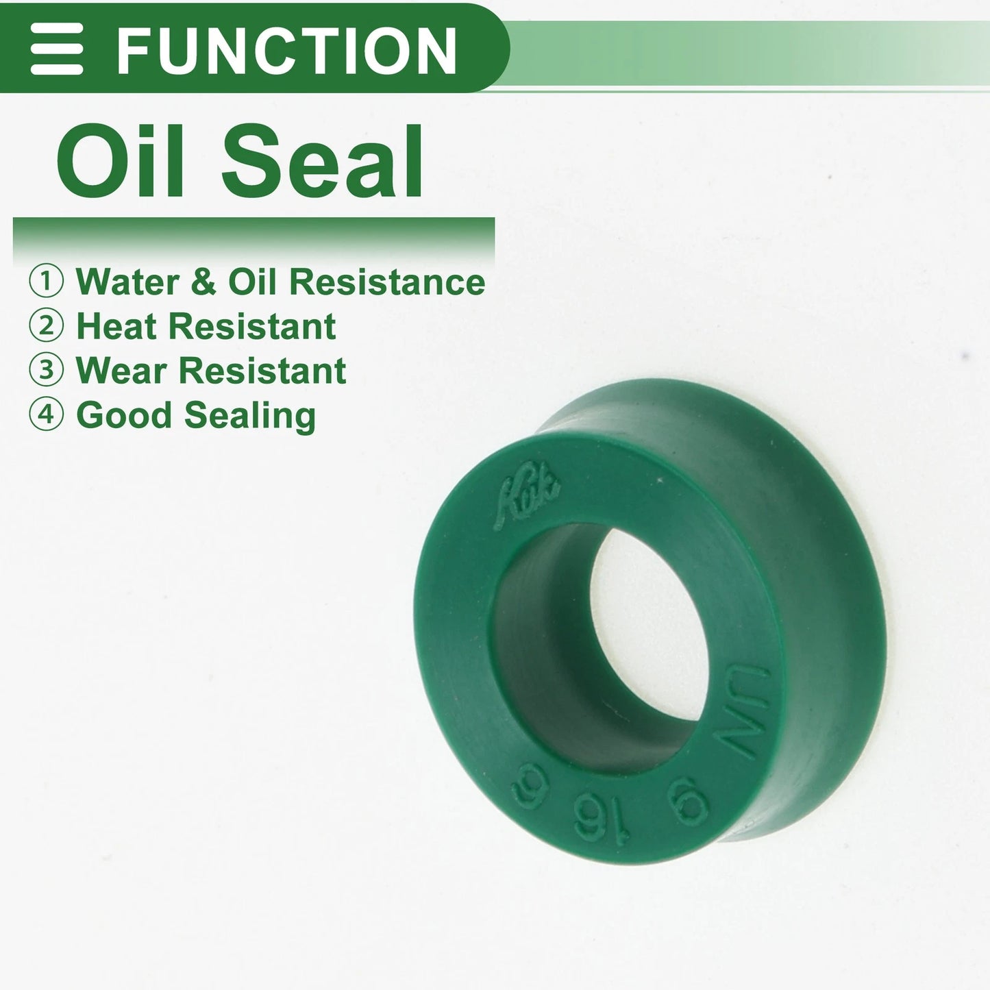 Oil Seal 5 Pcs TPU 9x16x6mm Rotary Shaft Seal Green High Pressure