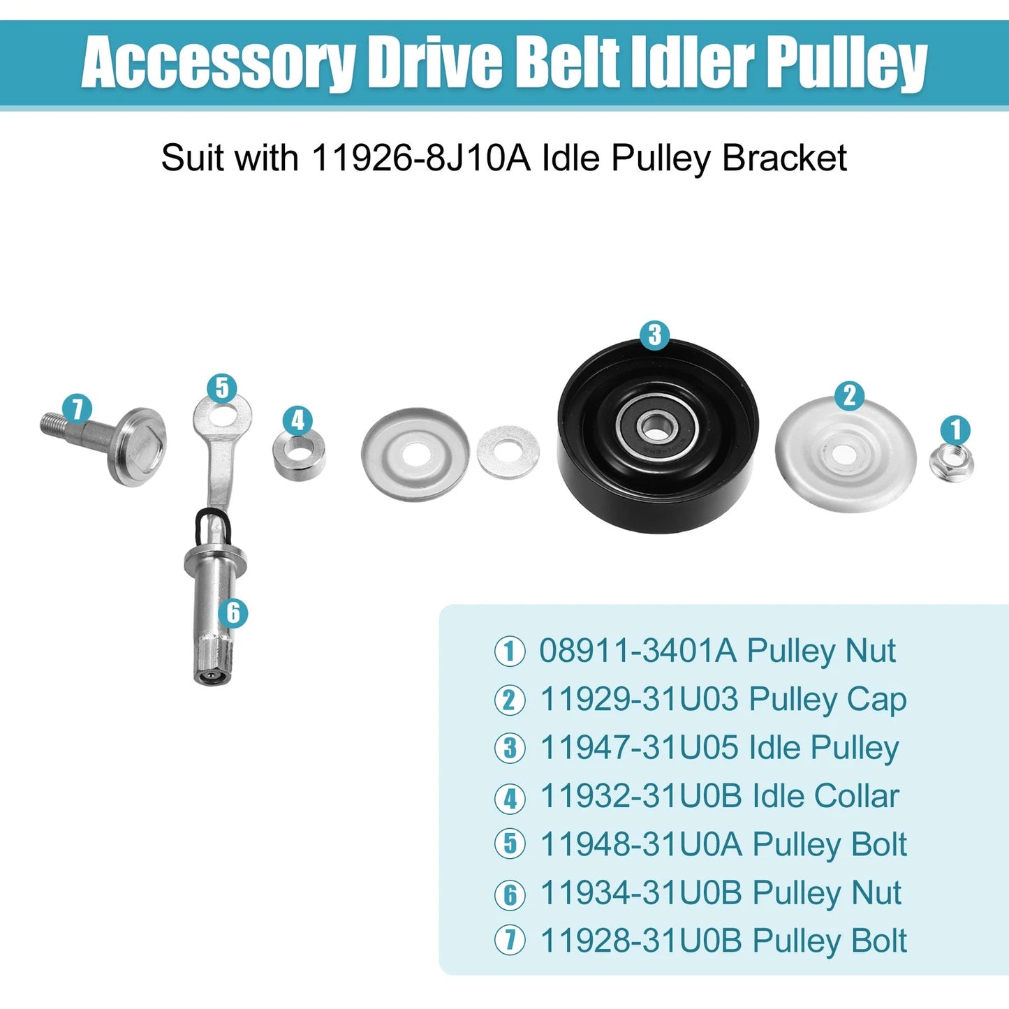 Car Drive Belt Idler Pulley for Nissan Altima Murano Infiniti
