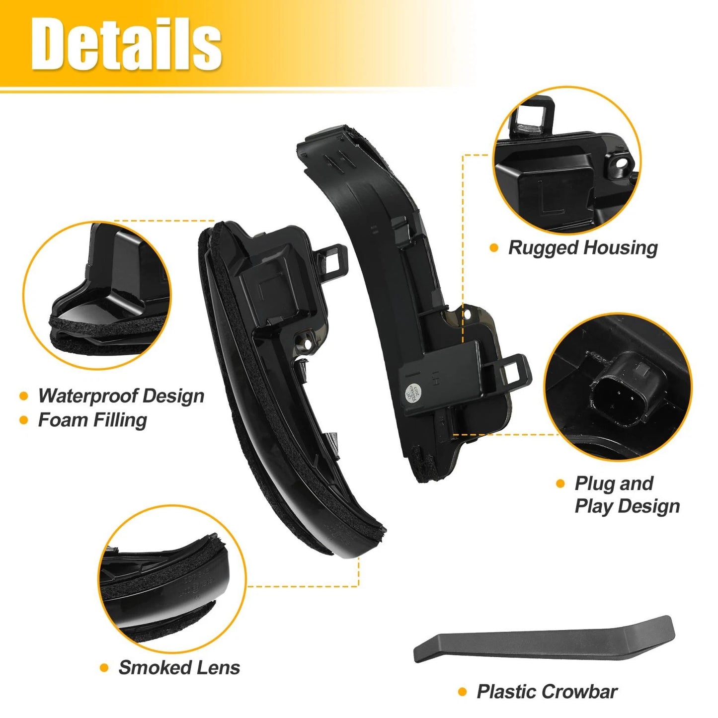 Mirror Turn Signal Light for Toyota (2 x Amber Lights)