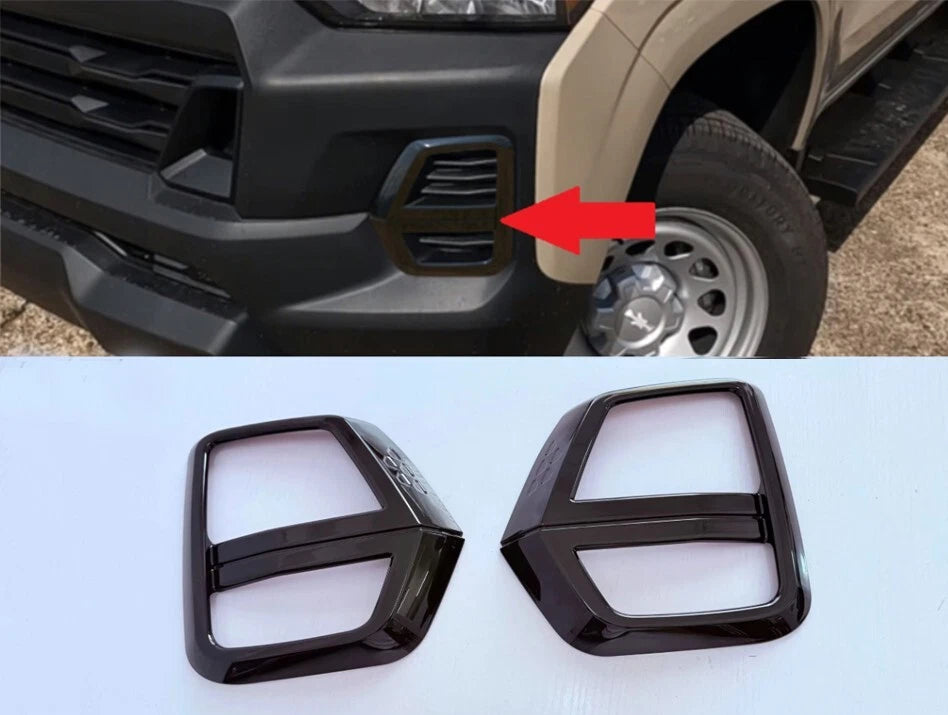 2 x Black ABS Front Fog Light Lamp Cover Trim for 2023-2025 Chevrolet Colorado