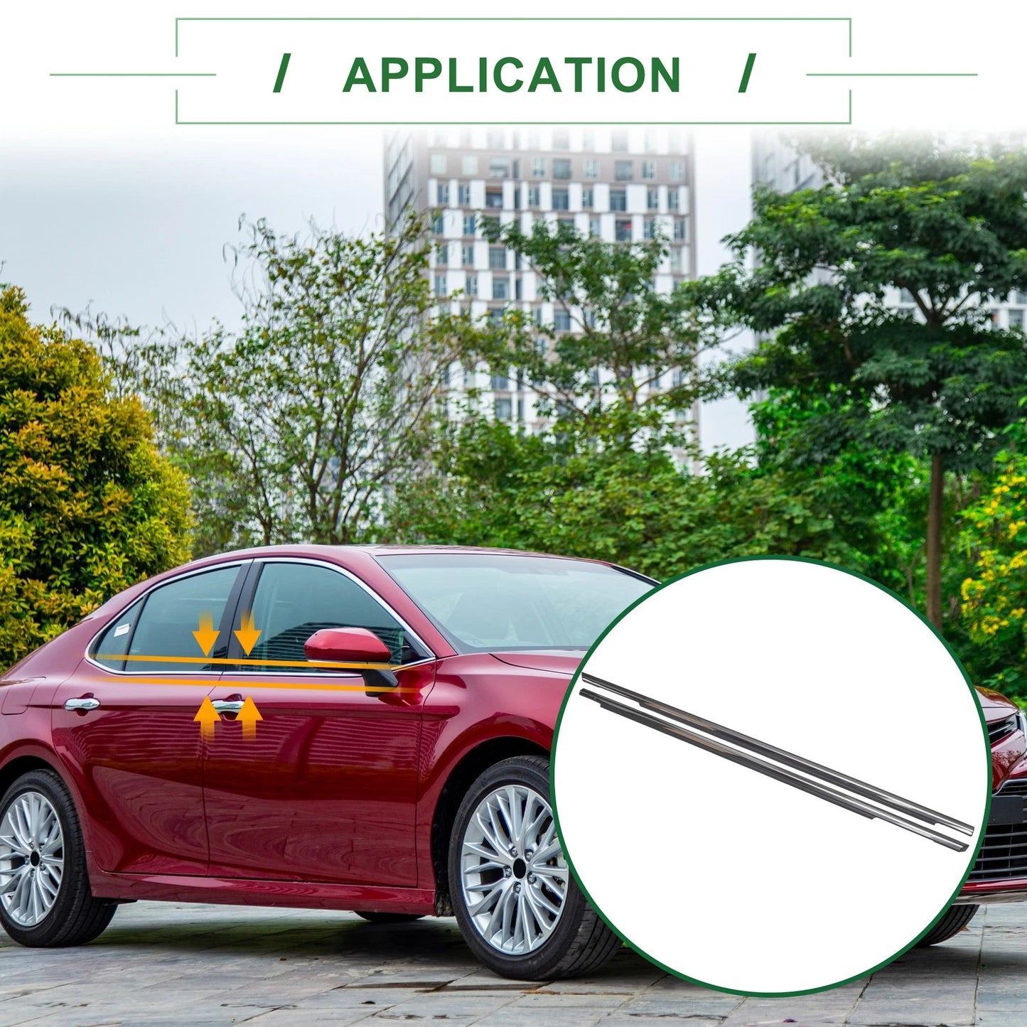 2 x Front Left & Right Weatherstrip Window Seal for Toyota Camry (2002–2006)