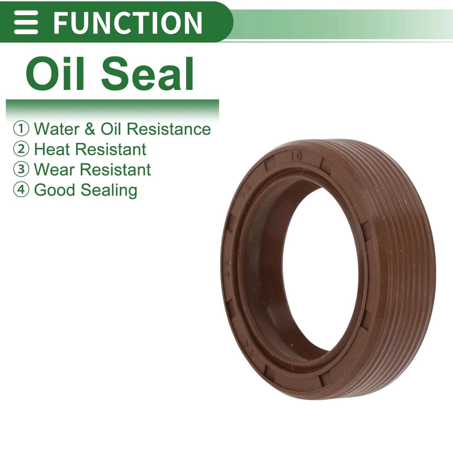 Oil Seal 25x35x10mm FKM Rubber High Pressure Brown 5 Pcs for Make Model
