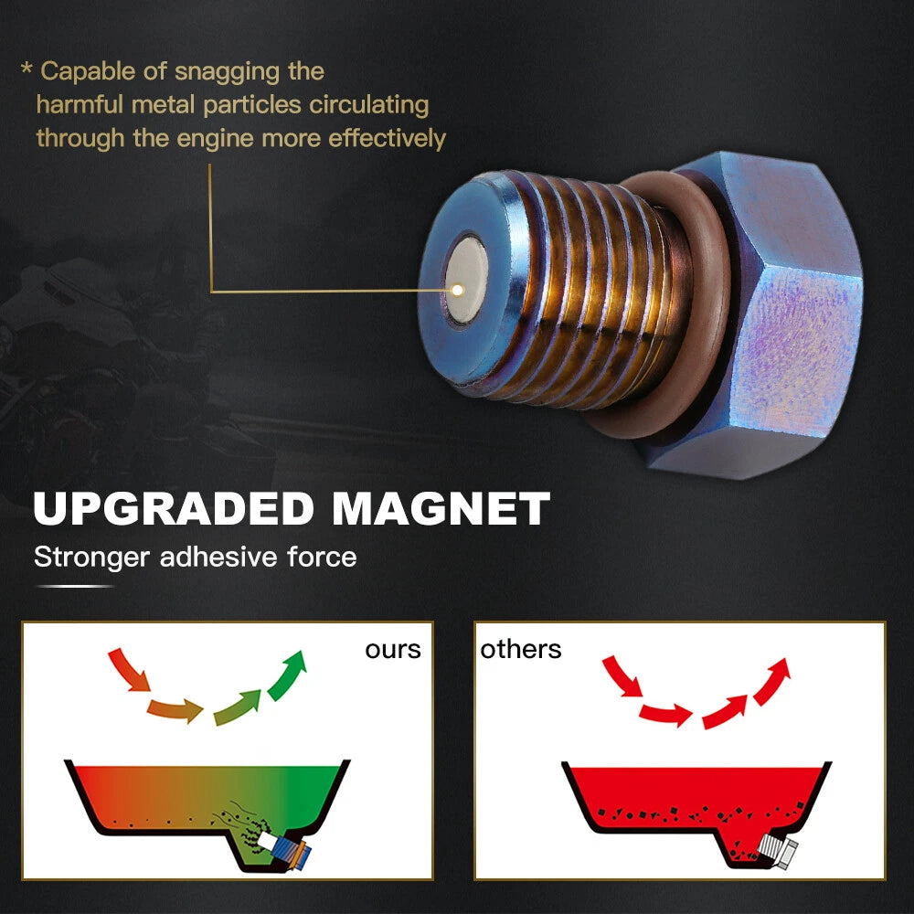 Oil Drain Plug Assembly Titanium Magnetic for Harley Cruiser (1999-2022)