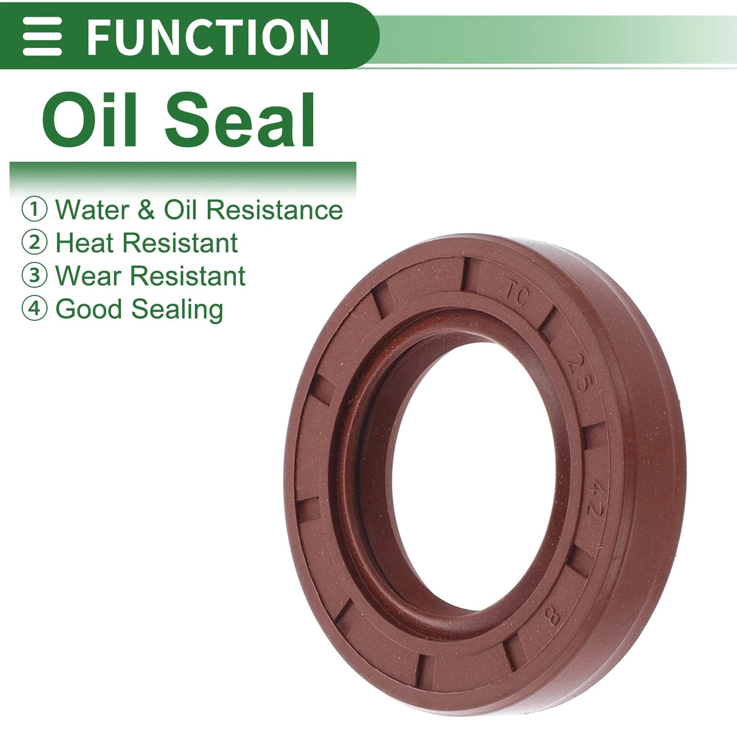 Oil Seal 25x42x8mm 5 Pcs Seal Ring Rotary Shaft Seal FKM Rubber