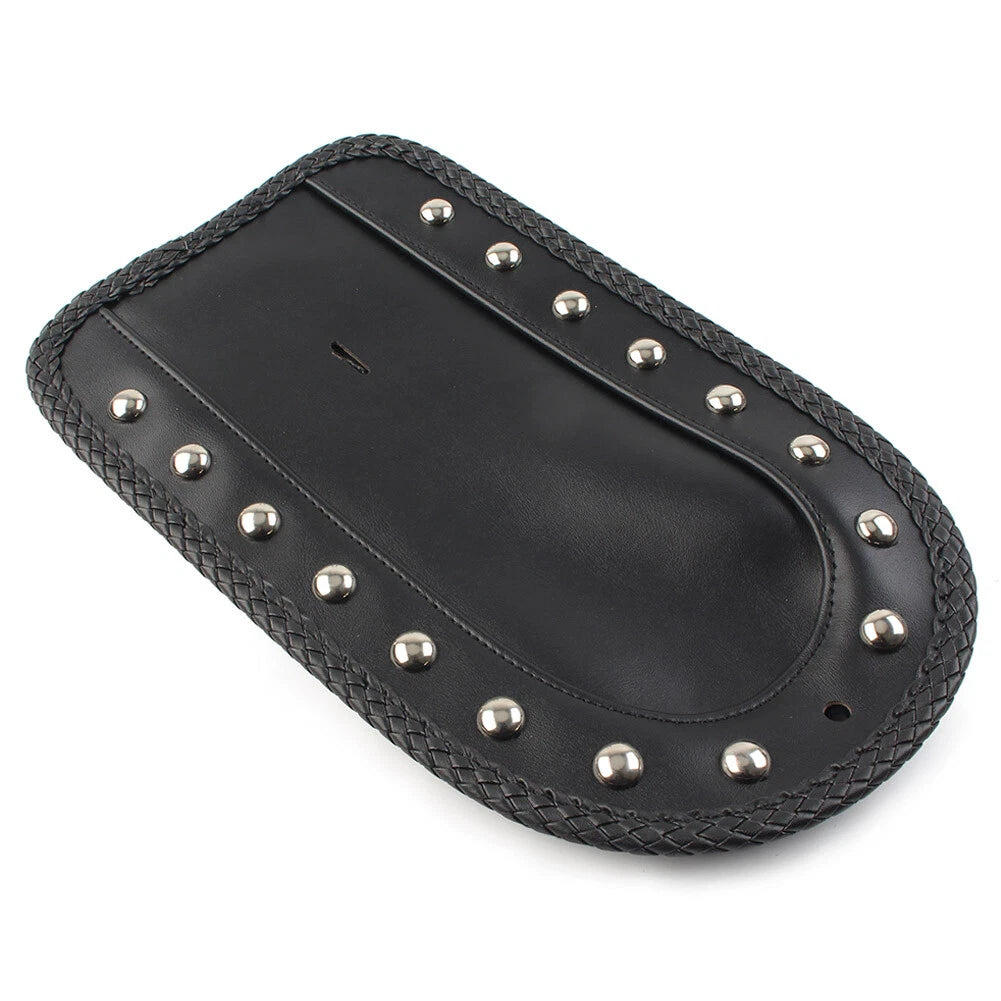 Black PU Rear Fender Bib Solo Seat for Harley Softail FXSTC Fatboy (2000-2017)