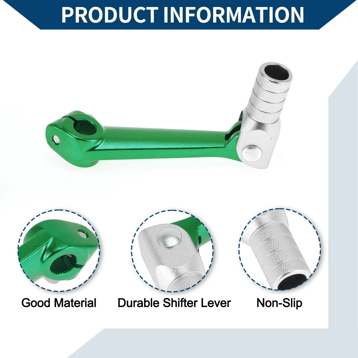 Folding Gear Shifter Lever Green Lever Silver Tone Head for Bosuer M5