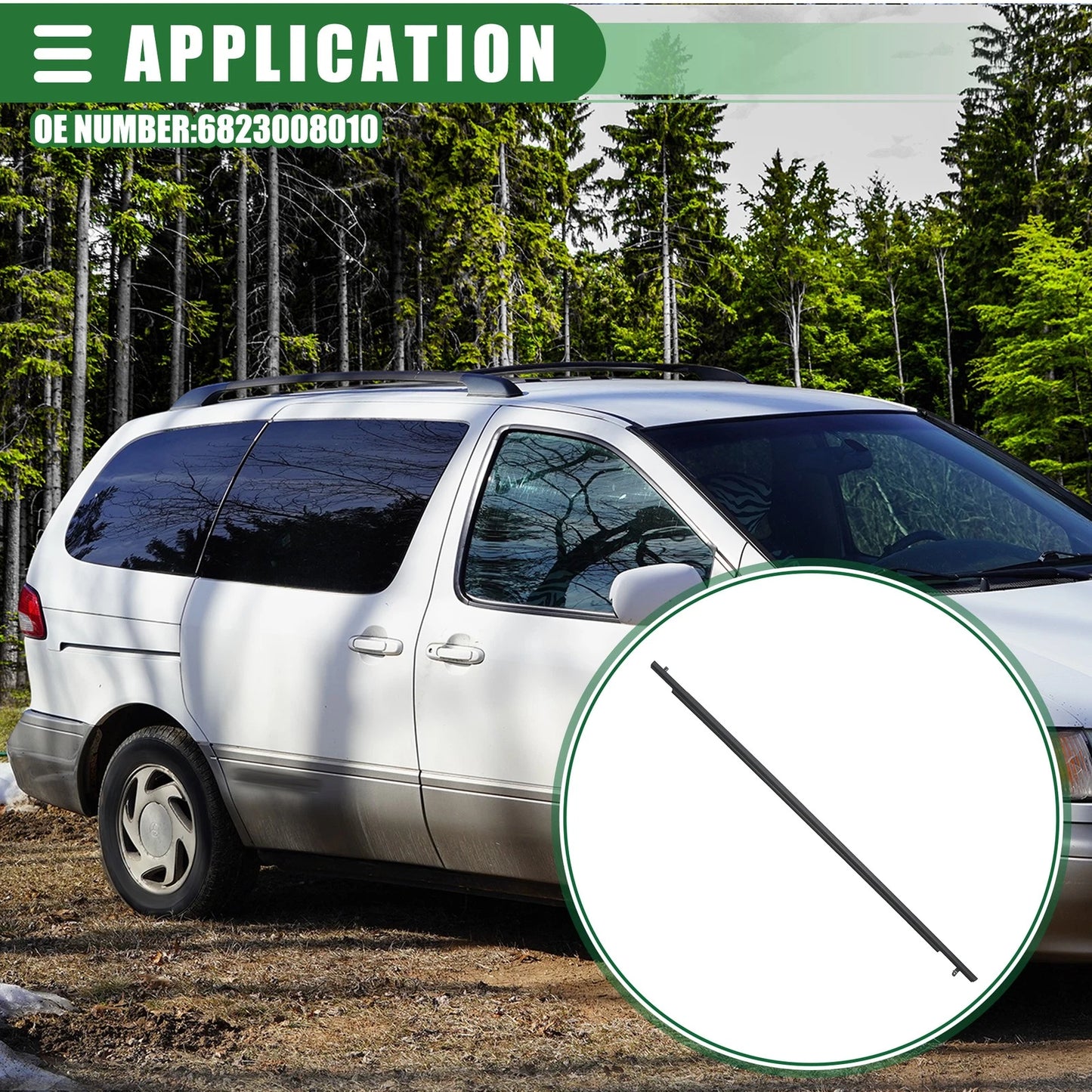 Rear Right Door Window Belt Weatherstrip for Toyota Sienna (2004–2010)