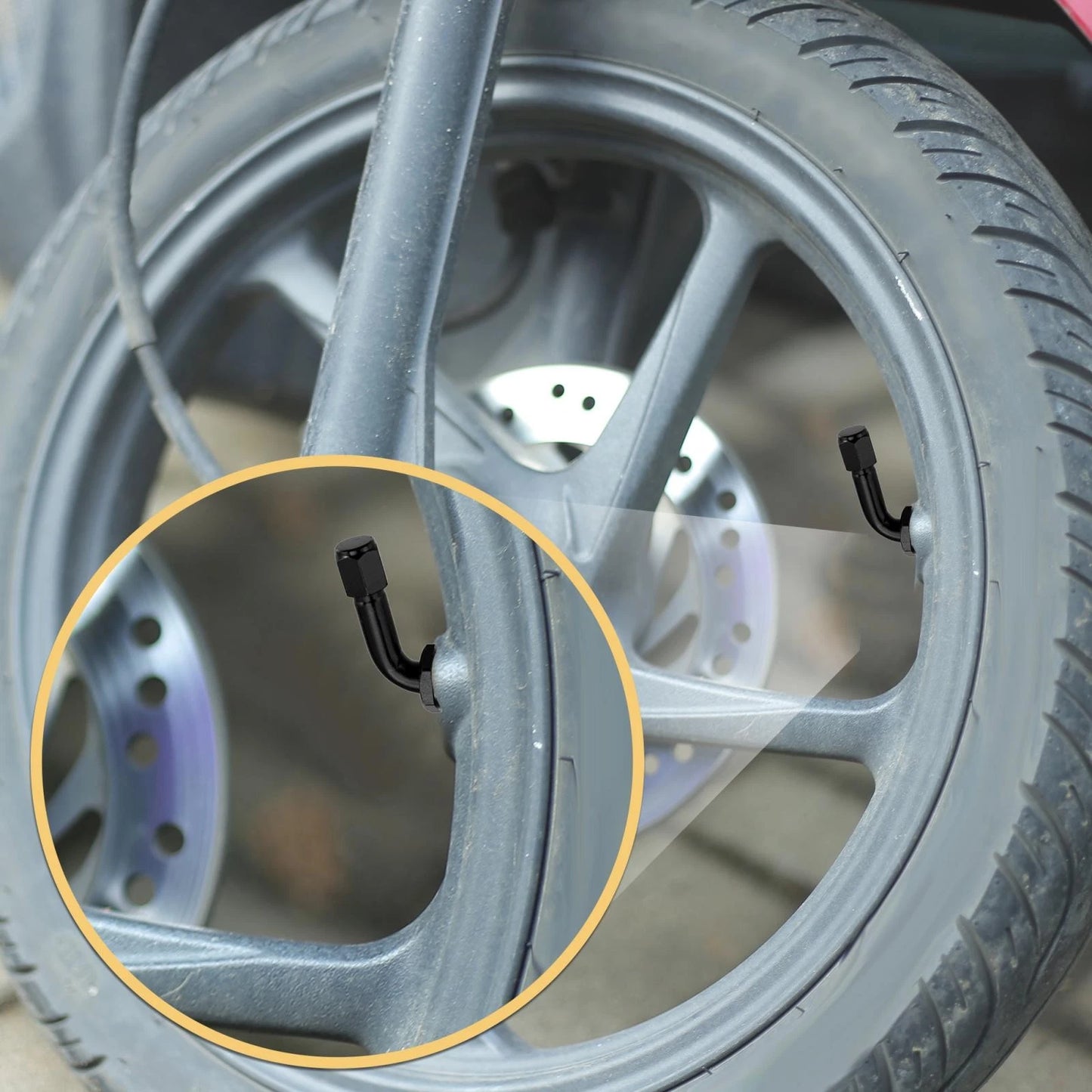 4pcs 90-Degree Tyre Valve Stem Extender Black for Motorcycle