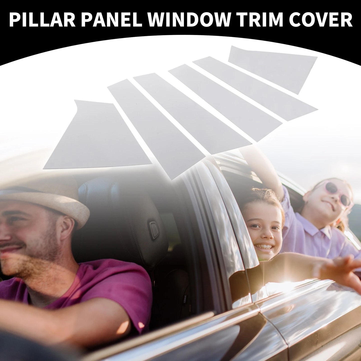 6 x Pillar Window Trim Cover for Chevrolet Malibu (2016-2021) Chrome Silver Tone