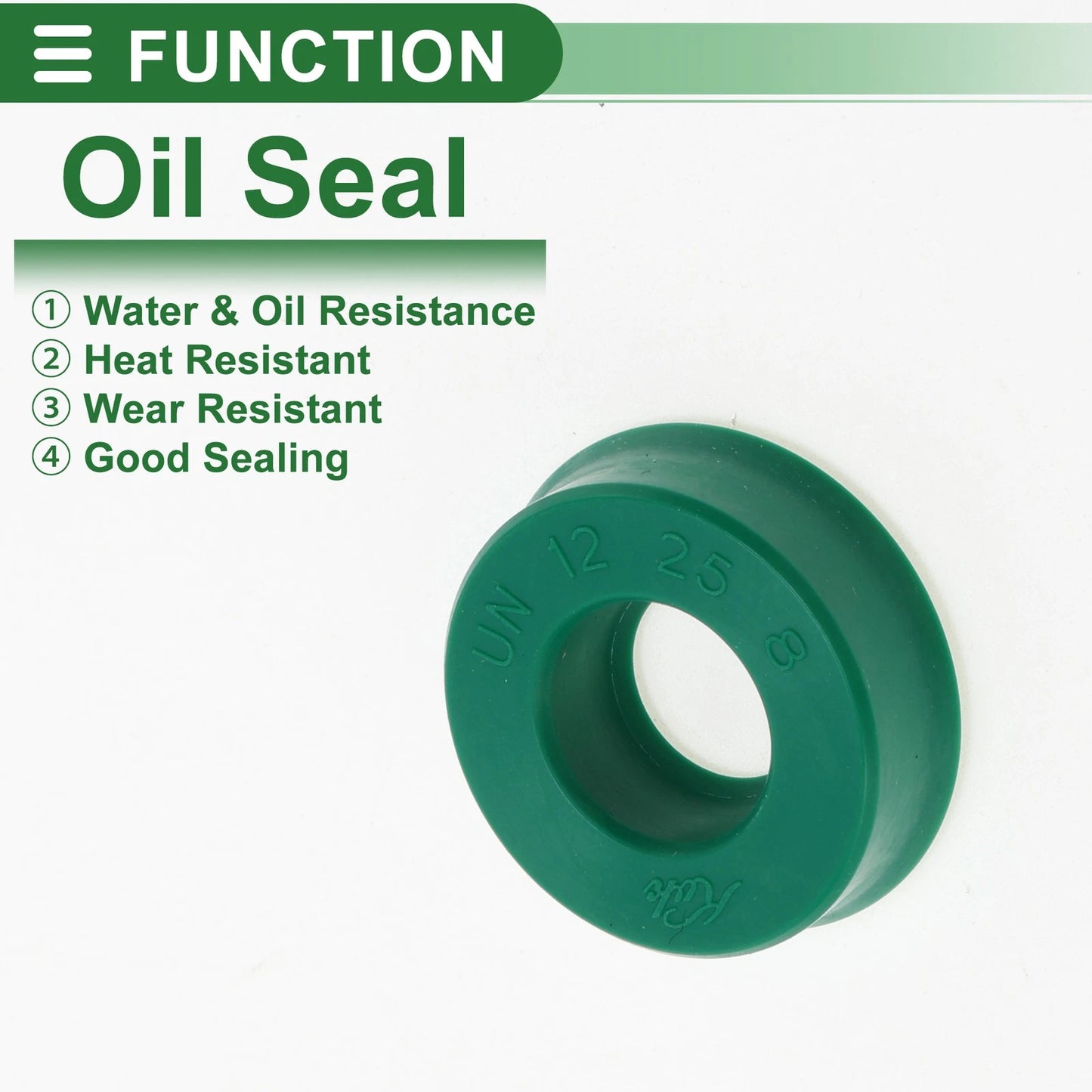 Oil Seal TPU 12x25x8mm Green High-Pressure Seal Ring 5 pcs