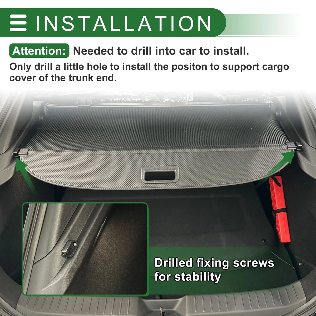 Cargo Cover for Kia Soul (2008-2013) - Retractable Black Carbon Fiber