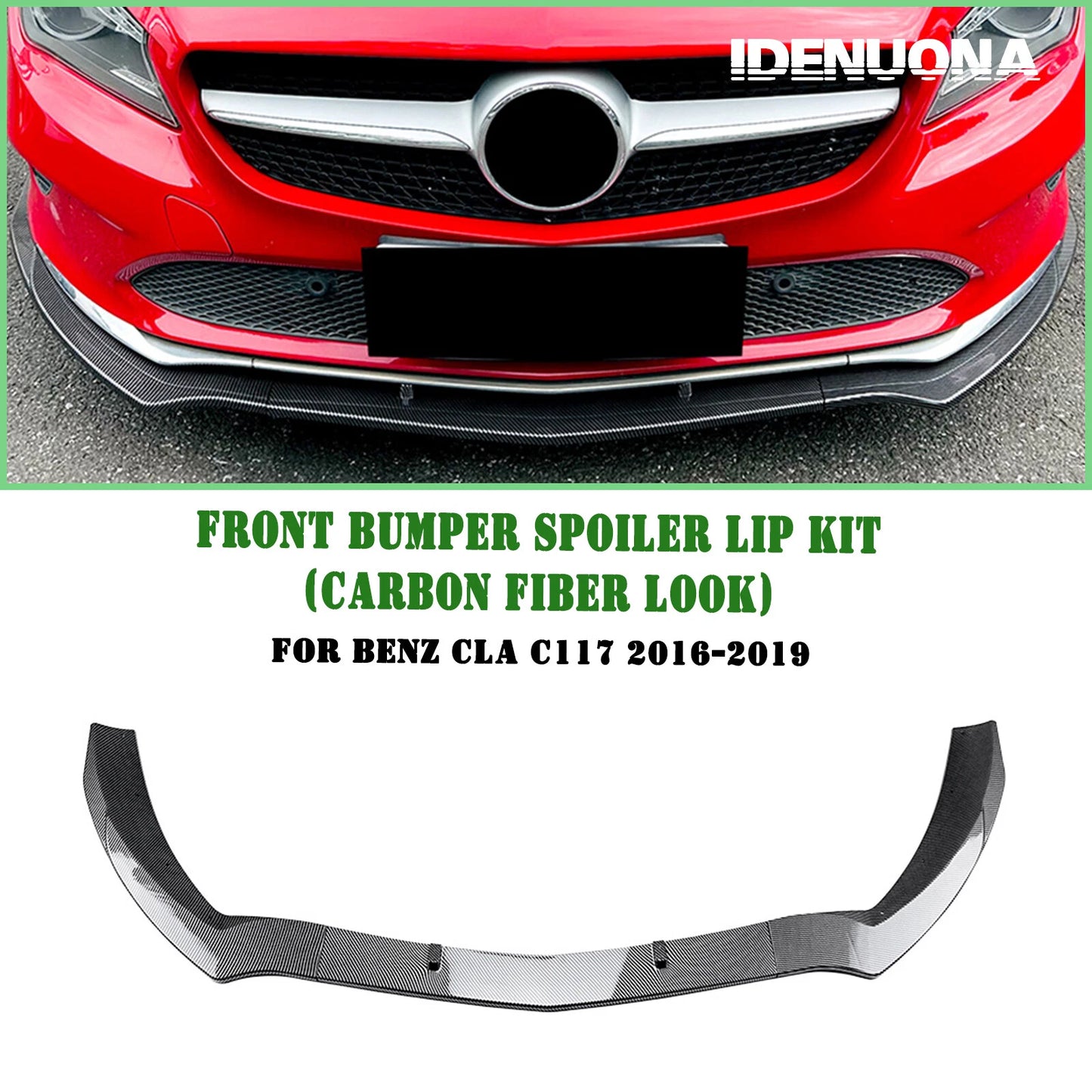 Front Bumper Spoiler Lip for Mercedes Benz CLA C117 (2016-2019)