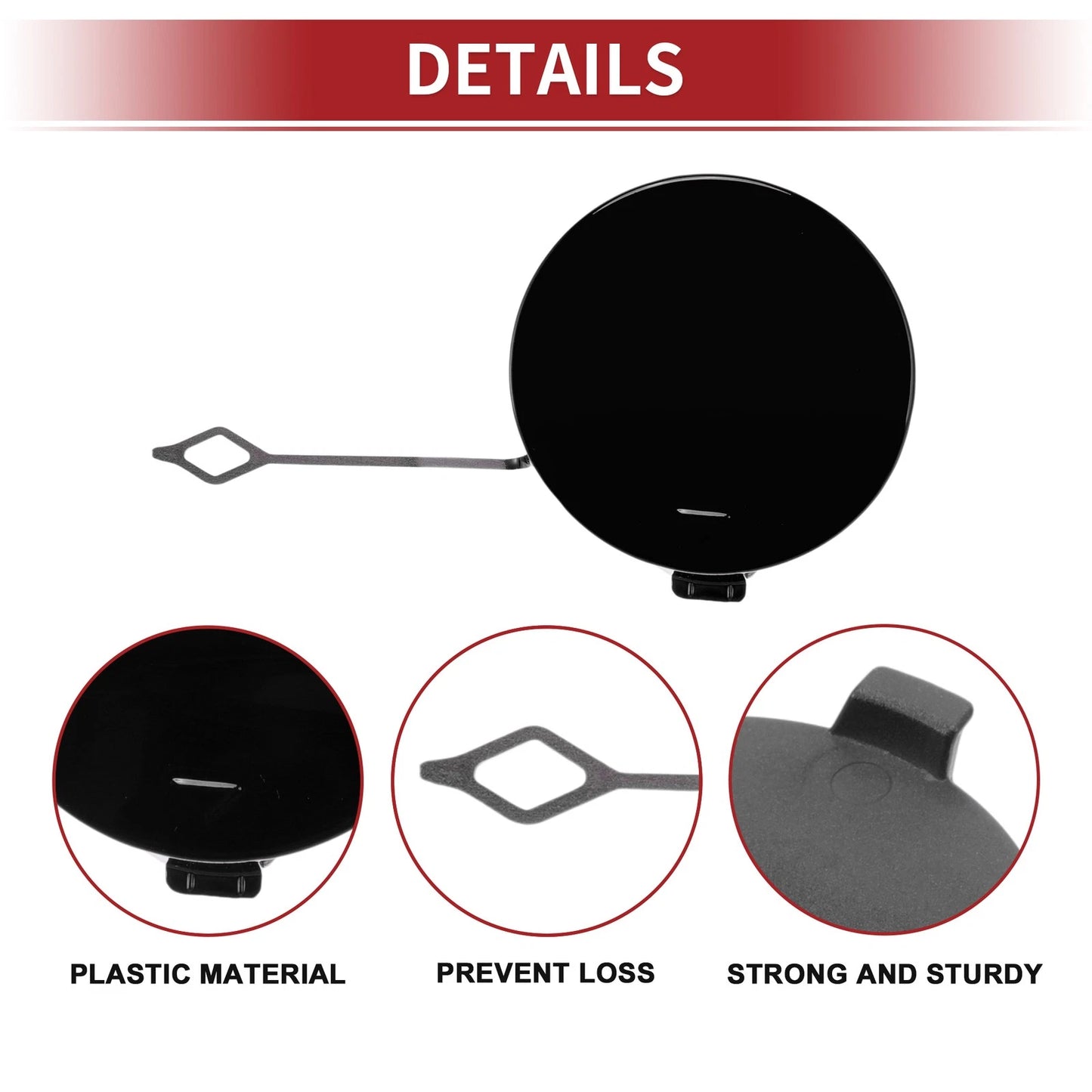 Rear Bumper Tow Hook Cover for BMW 428i (2014-2016) - Black 1 x Cover