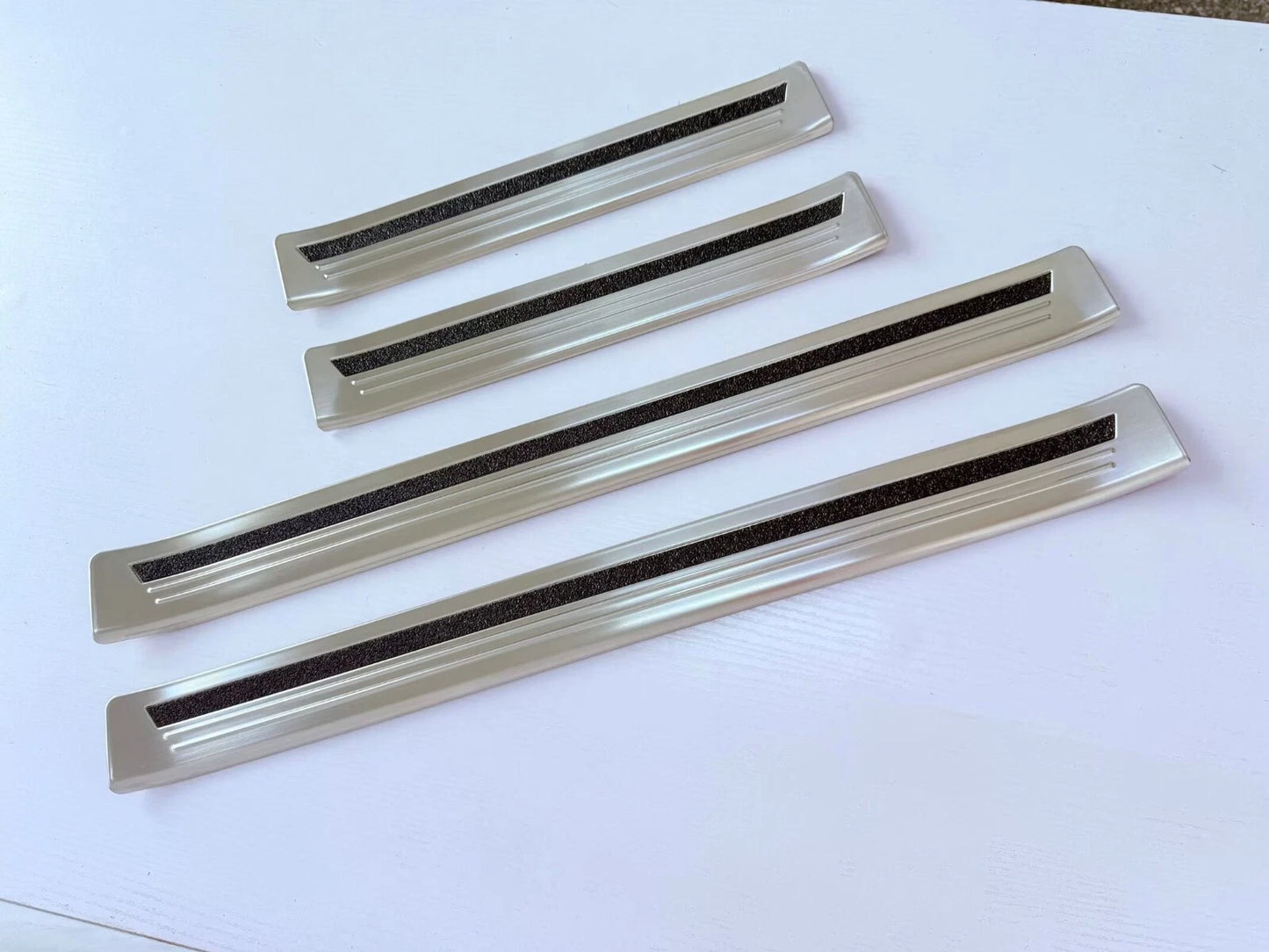 Silver Door Sill Scuff Plate Guard Cover Trim for Toyota Prado LC250 (2024-2025)