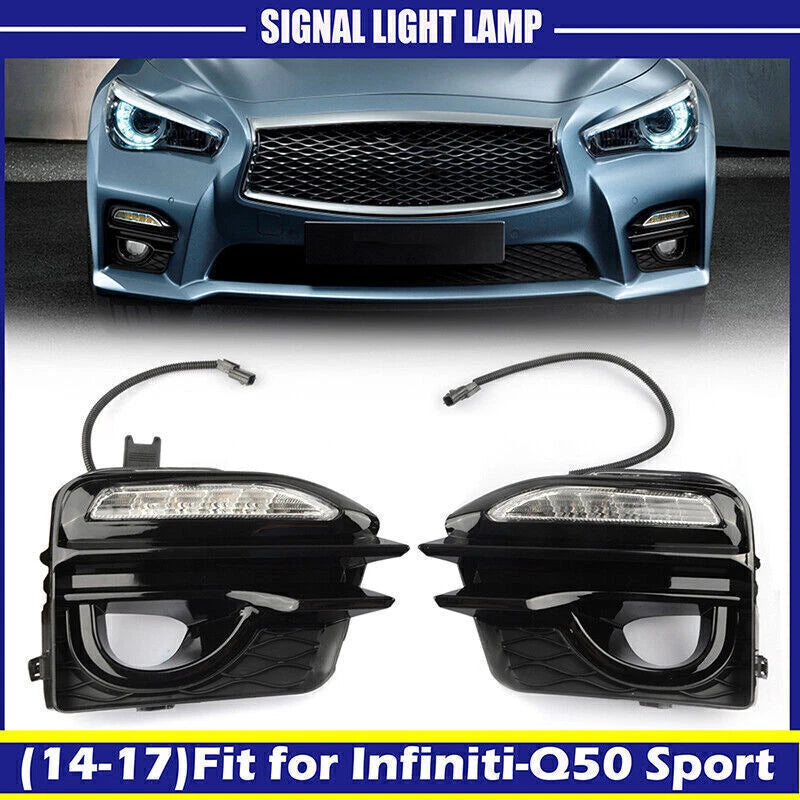 Fog Light Cover Trim for Infiniti Q50 Sport 2014-2017 (2 x Fog Turn Signal Lamps)