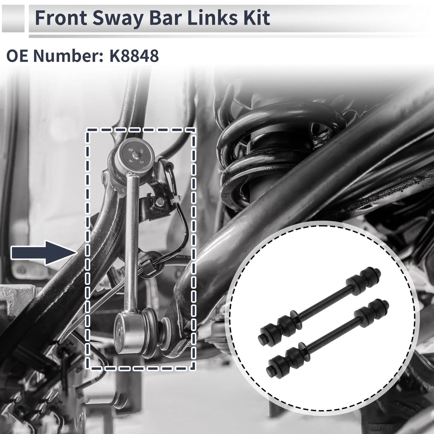 Stabilizer Bar Links for Ford Mustang 1994-2004 (2 Pcs)