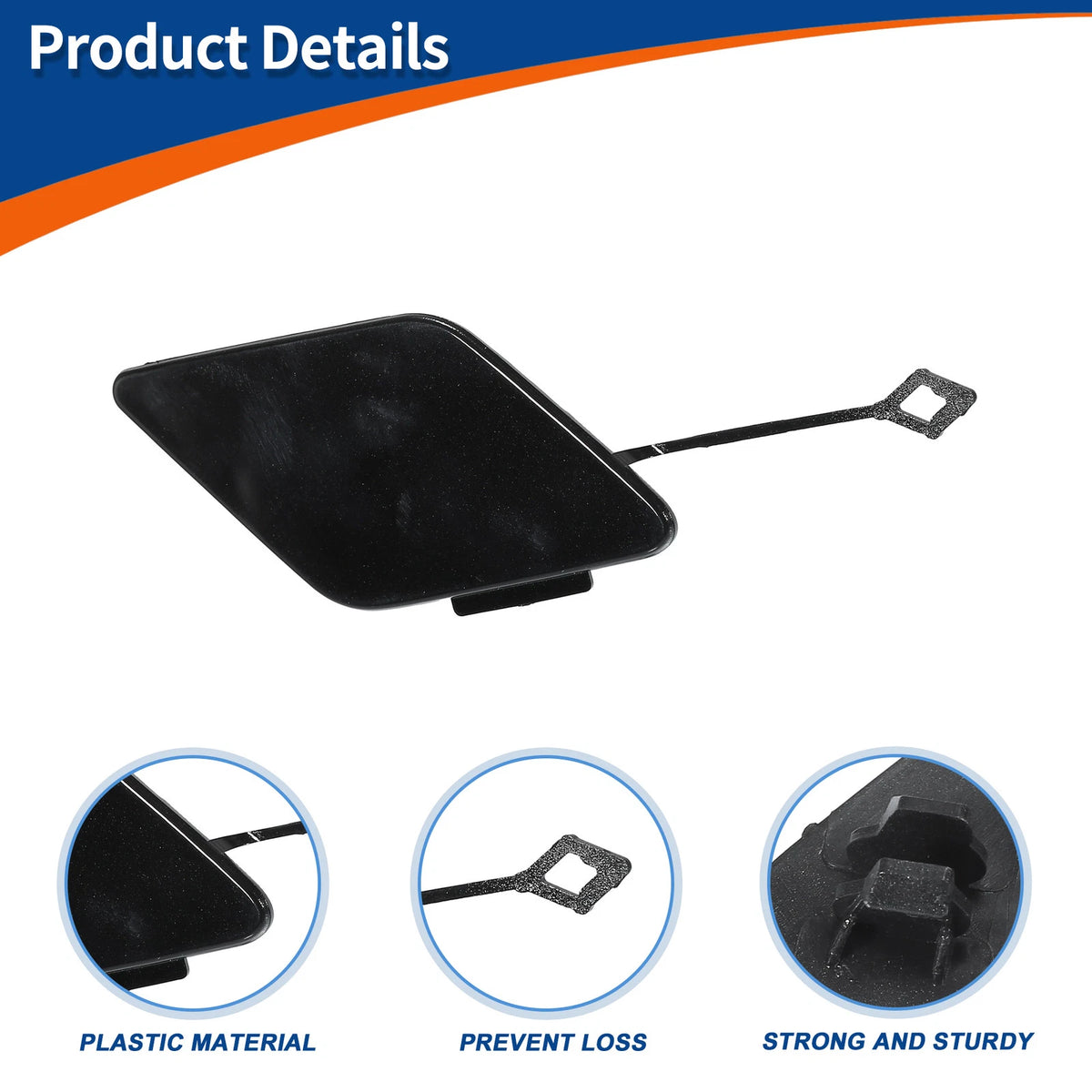 Bumper Tow Hook Cover for BMW 535i 550i GT (2010-2017) Black