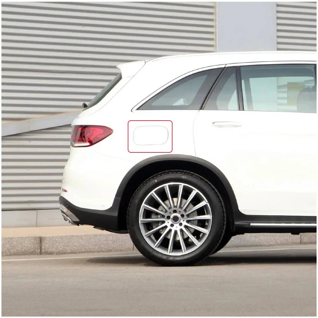 Plastic White Rear Door Fuel Filler Cap Cover for Benz GLC C253 (2015-2023)