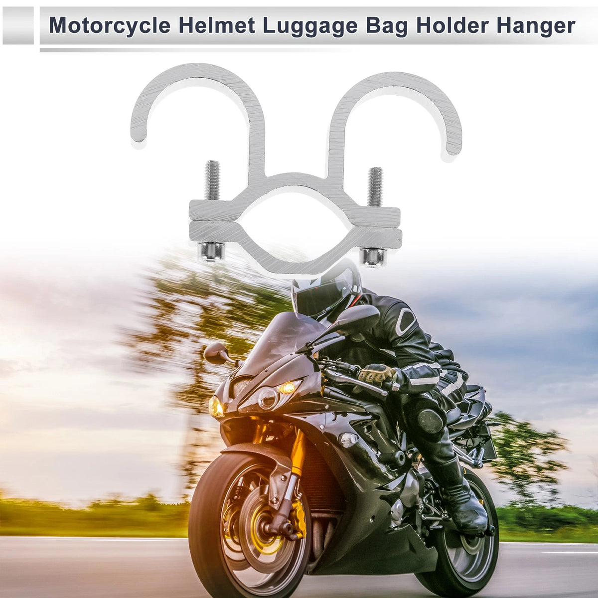 Aluminum Alloy Motorcycle Hanging Hook Hexagon Wrench Gasket 1 Set Silver Tone