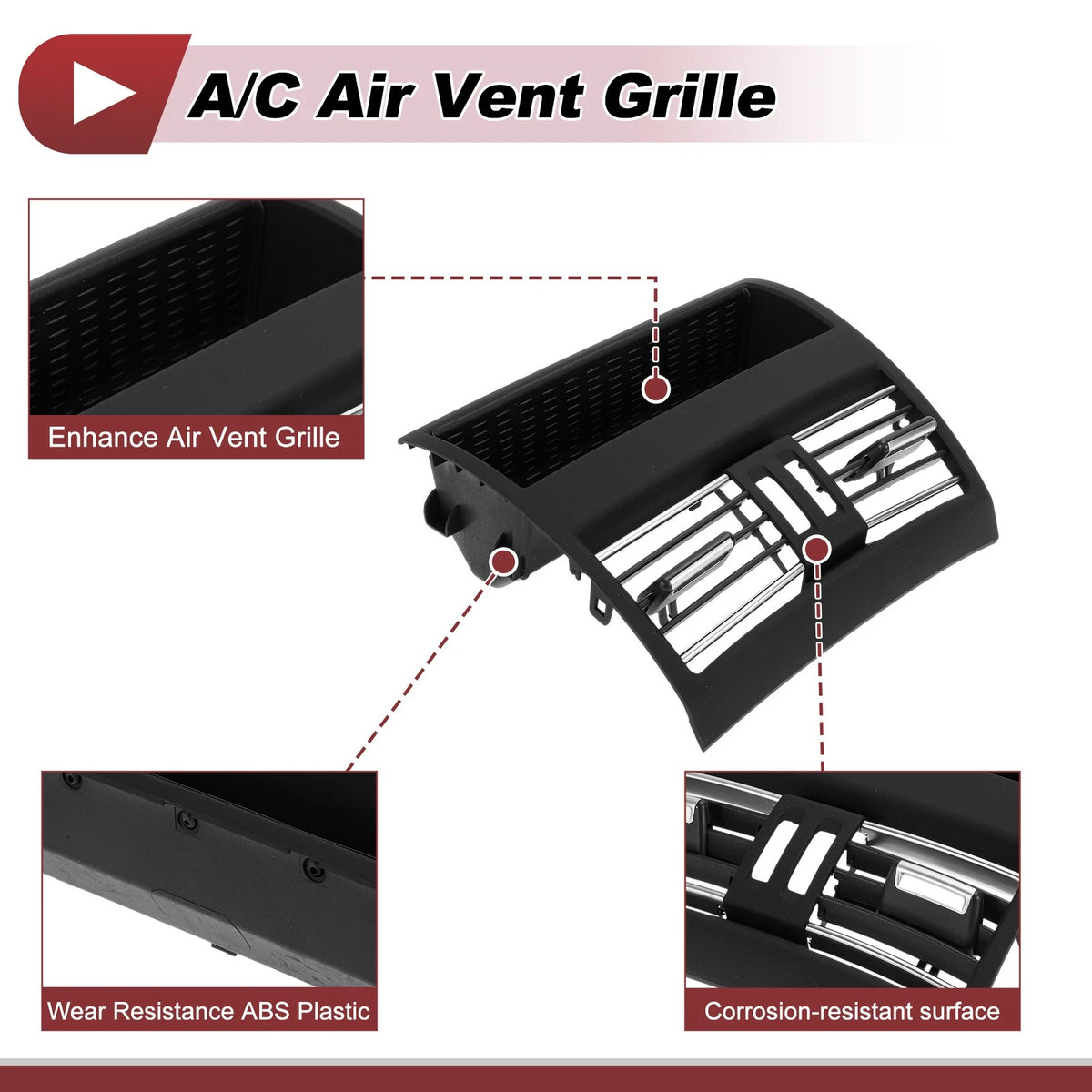 Rear Center Console Air Outlet Vent Grille for BMW 520i 528i (2000-2007)