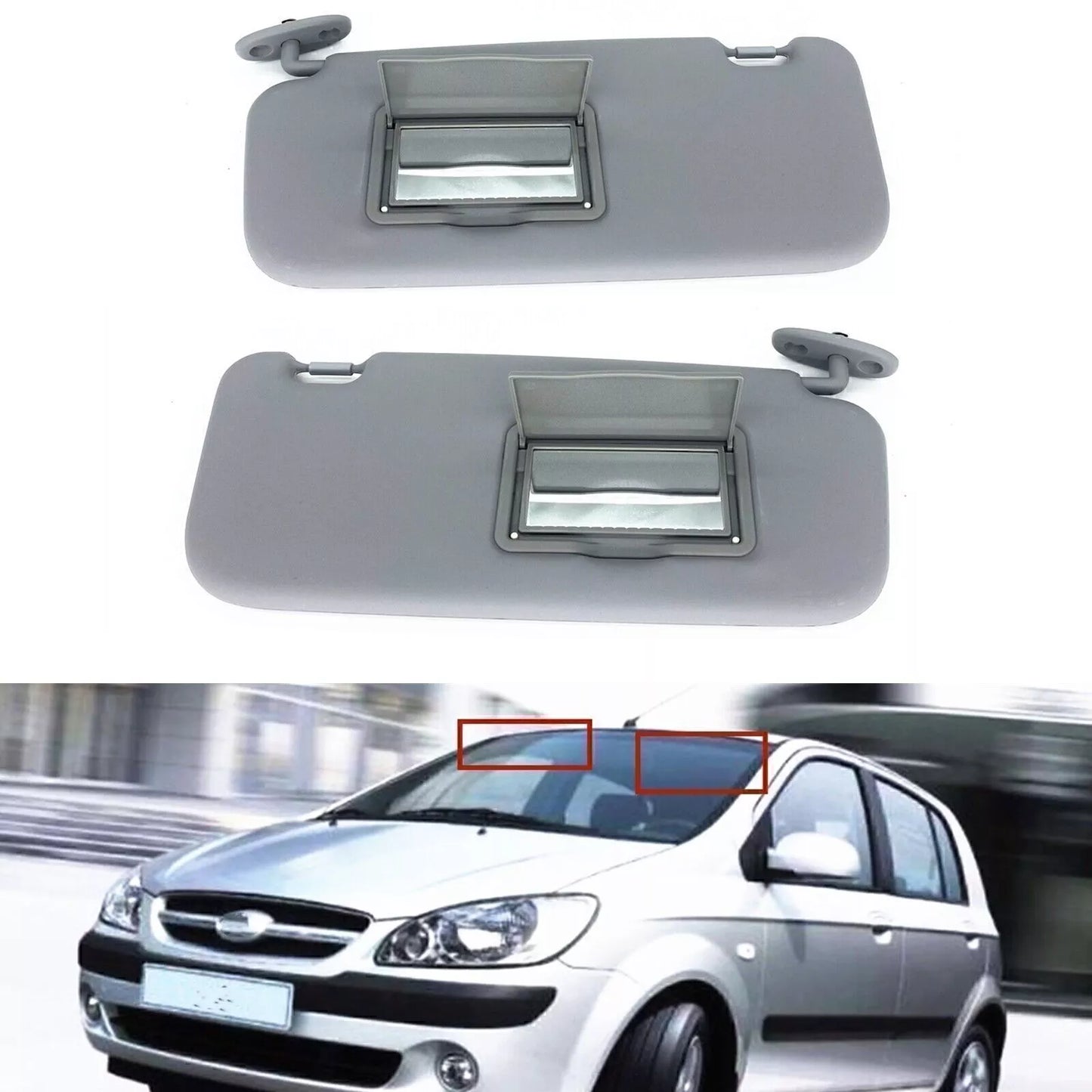 Gray Sun Visor Shade for Hyundai Getz (2002-2012)