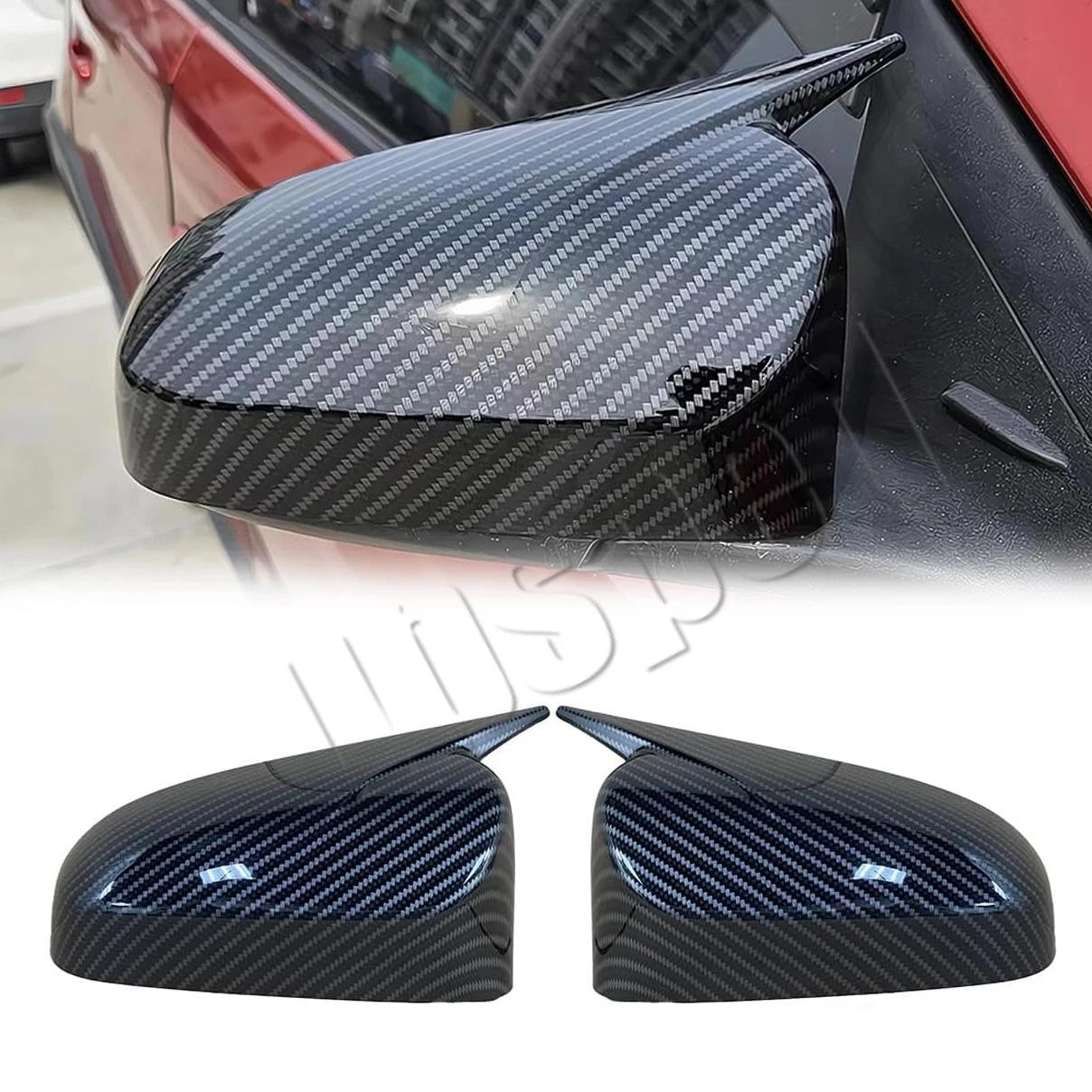 1 Pair Carbon Fiber Car Rearview Mirror Cap Cover Trim for Toyota Camry (2012–2017)