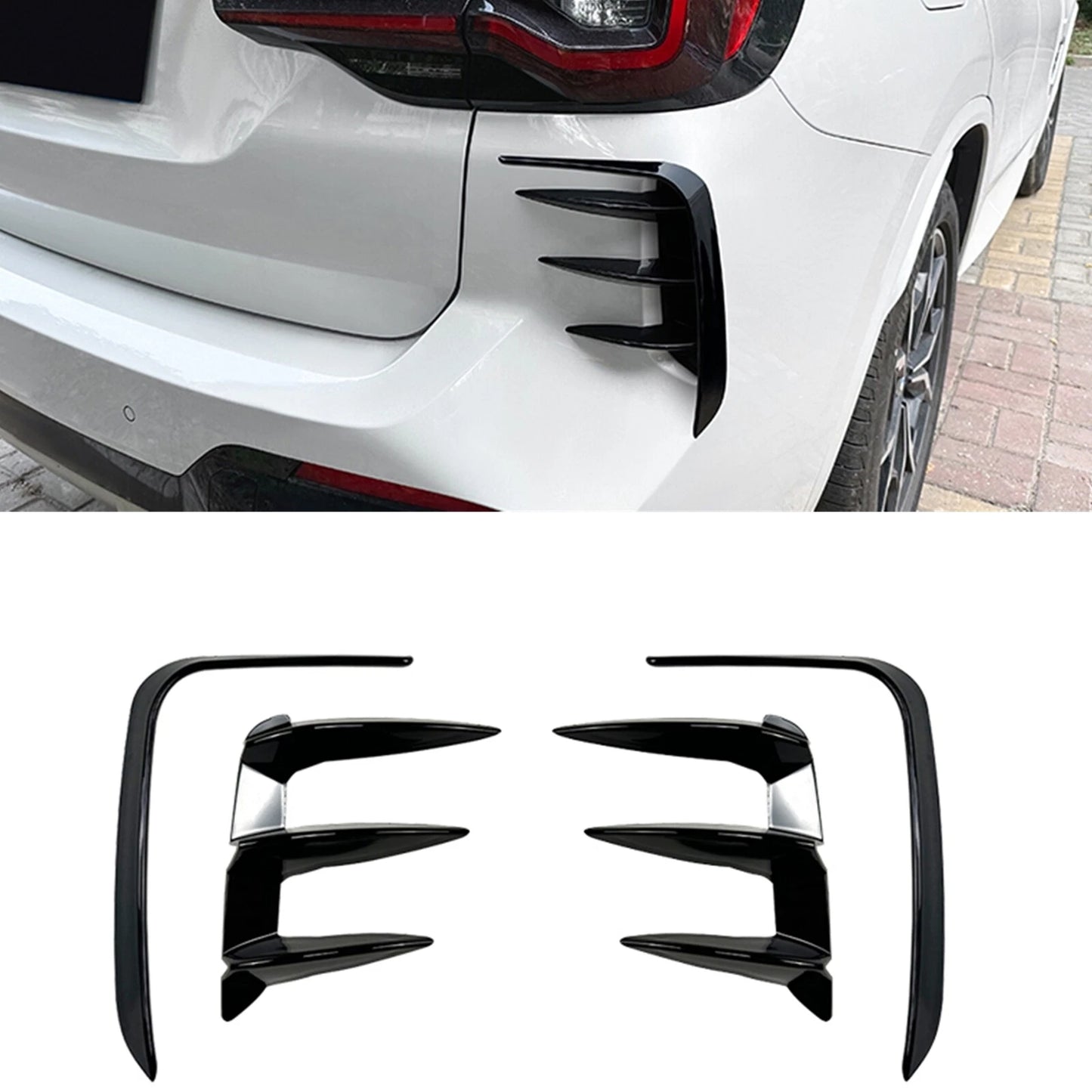 Rear Side Air Vent Trim Splitter for BMW X3 G01 M Sport (2022-2024)