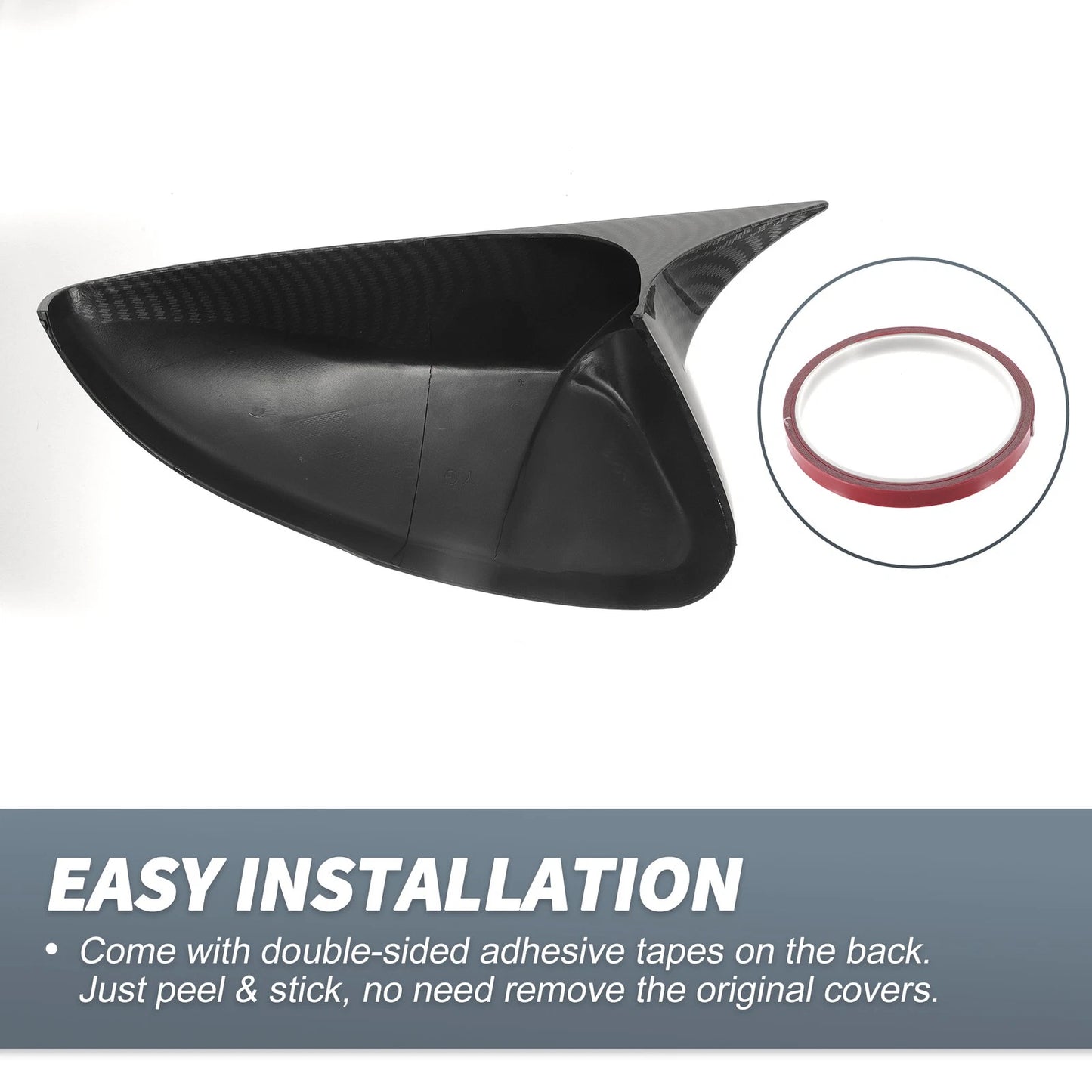 Rearview Mirror Cover Overlay Black Carbon Fiber for Honda Accord (2018-2020)