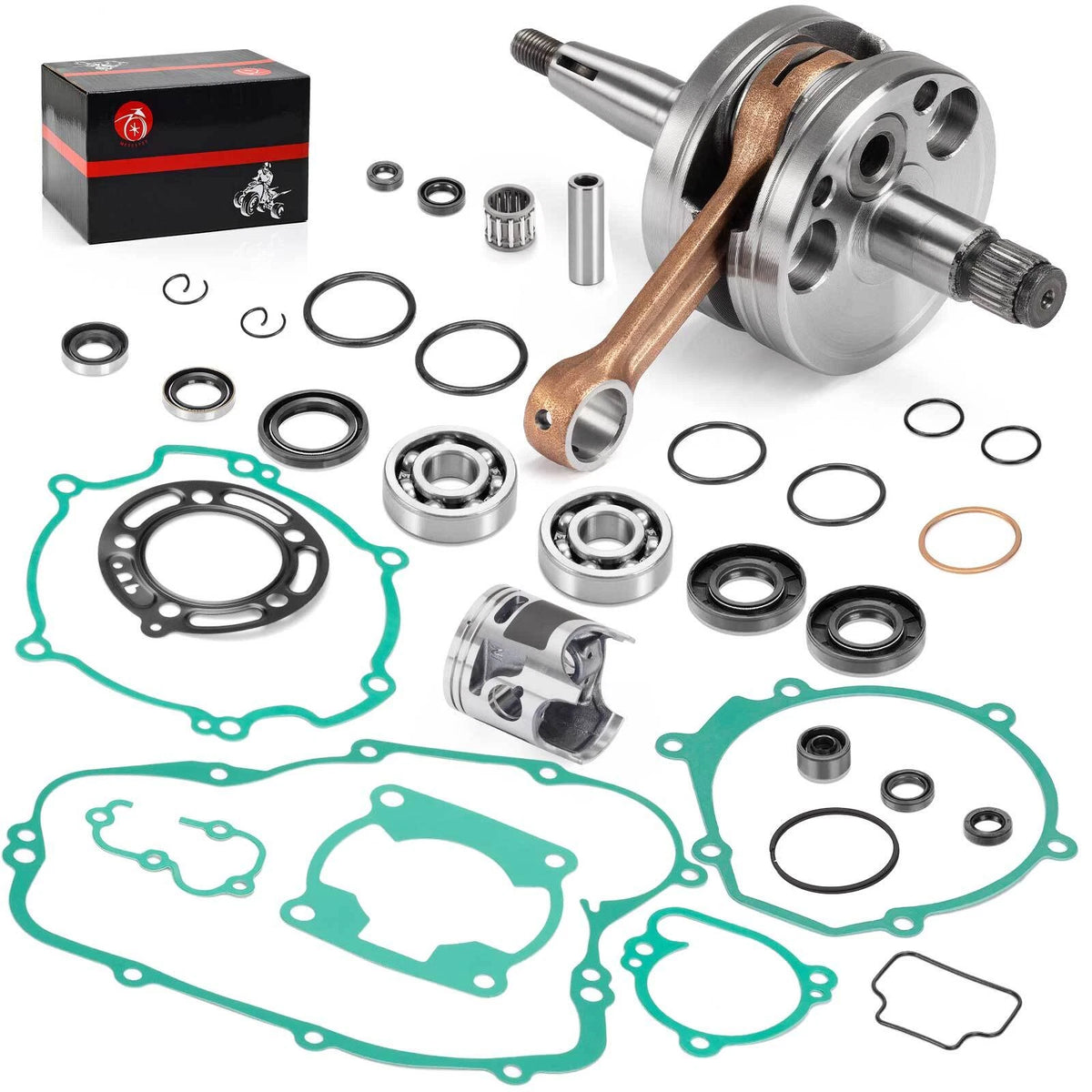 ENGINE REBUILD KIT CRANKSHAFT GASKETS BEARINGS for Kawasaki KX85 (2001–2005)
