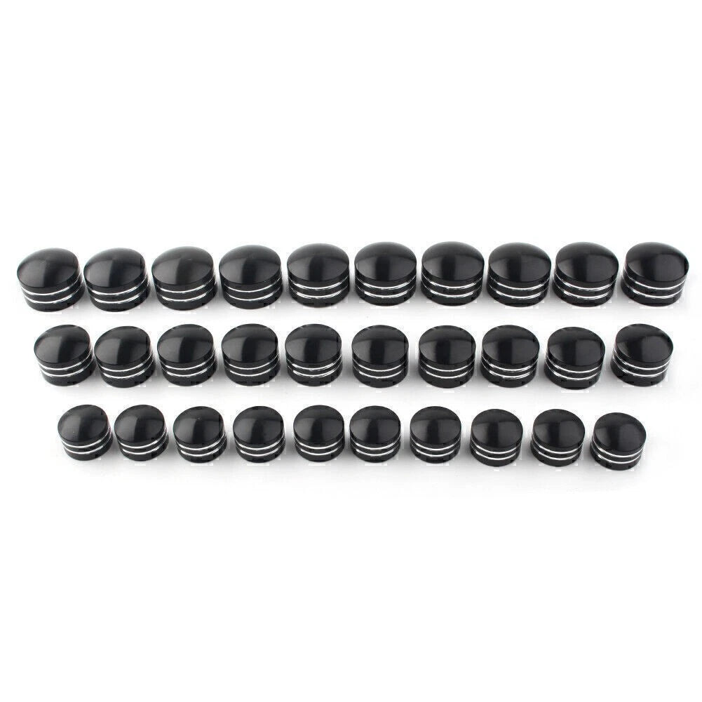 9mm Motor Bolt Topper Caps Covers for Harley - 10 x Black CNC